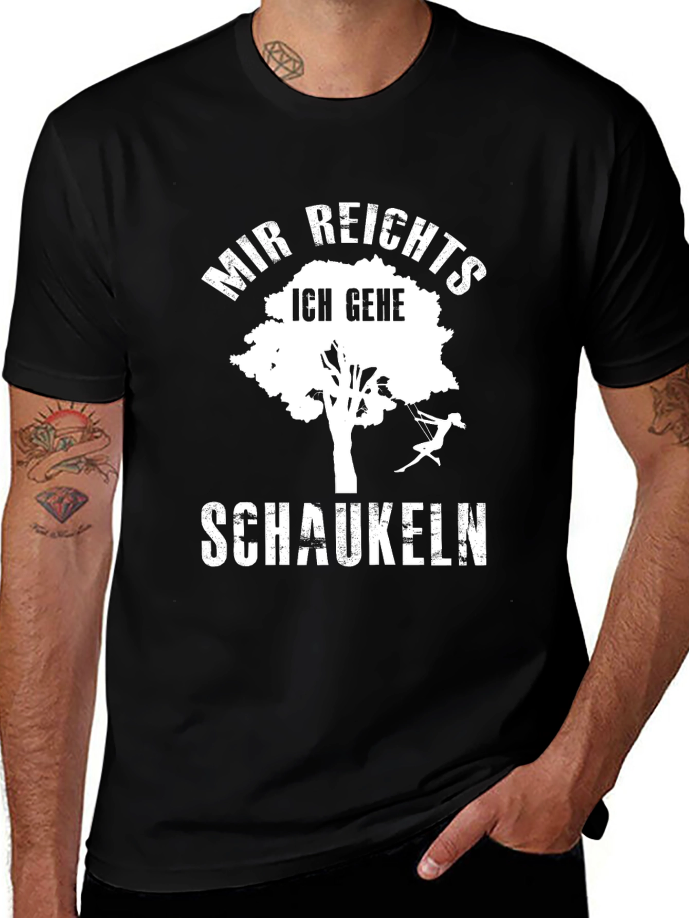 Mir Reichts Ich Gehe Schaukeln Black T-Shirt