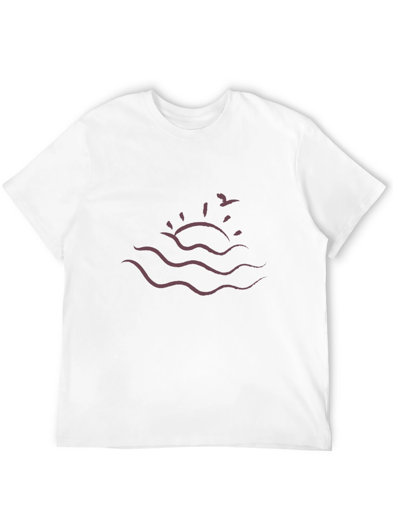 Sunset Waves Graphic Tee - Black Cotton Comfort