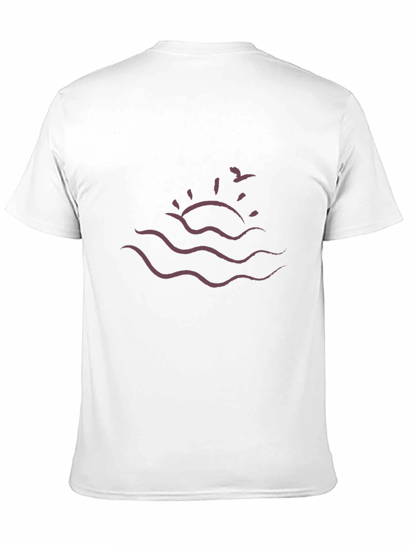Sunset Waves Graphic Tee - Black Cotton Comfort