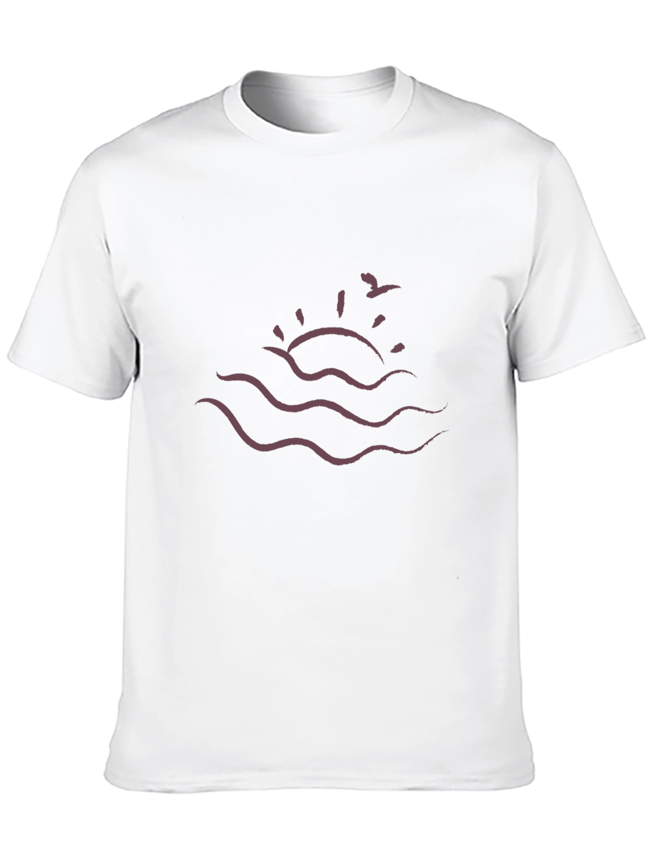 Sunset Waves Graphic Tee - Black Cotton Comfort