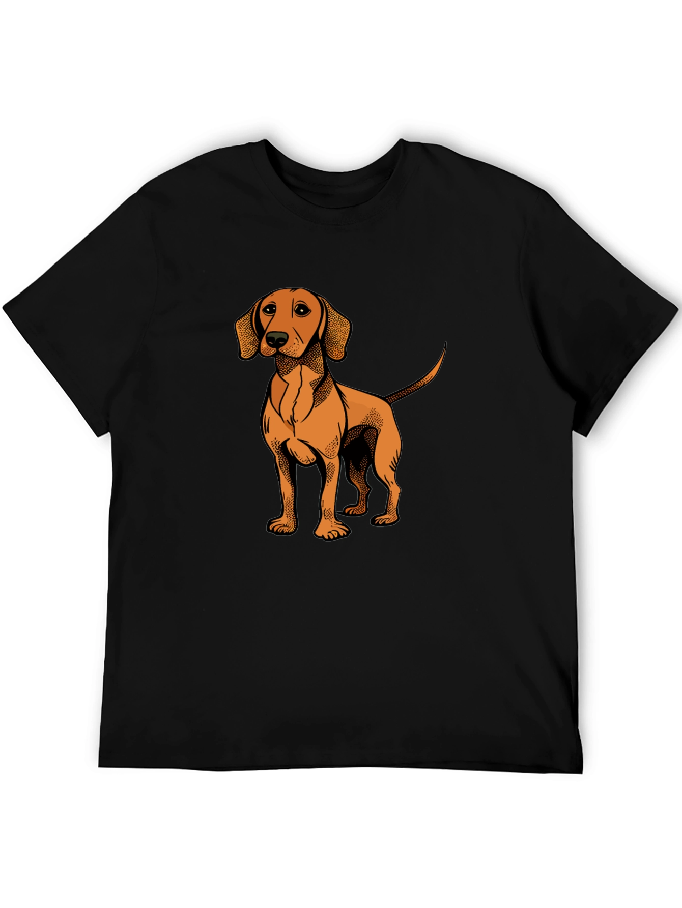 Dog Graphic T-Shirt - Mens Black Cotton Tee
