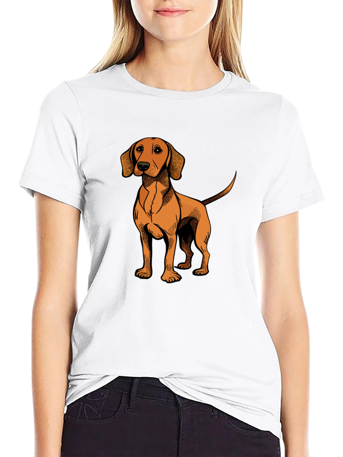 Dog Graphic T-Shirt - Mens Black Cotton Tee