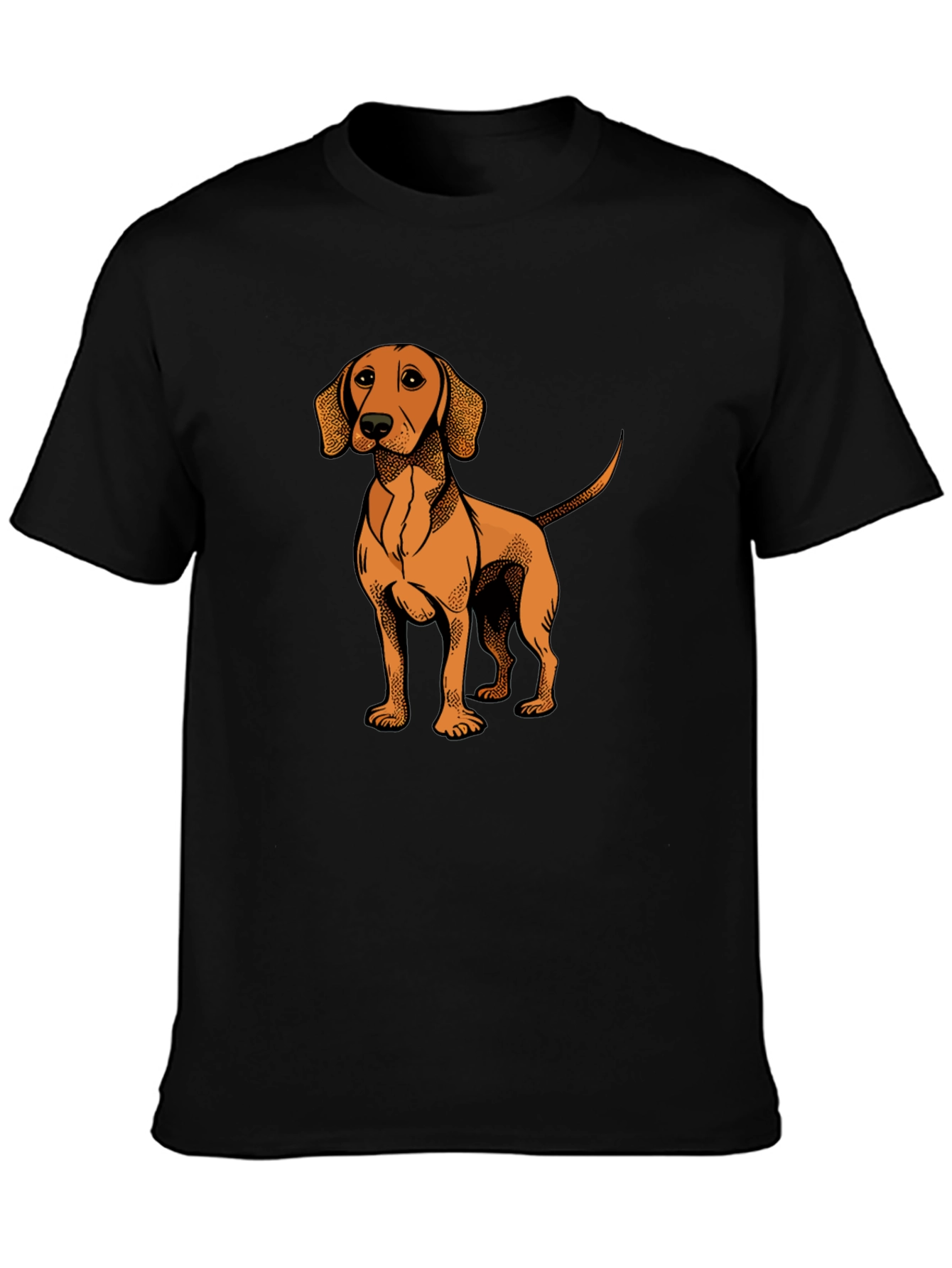 Dog Graphic T-Shirt - Mens Black Cotton Tee