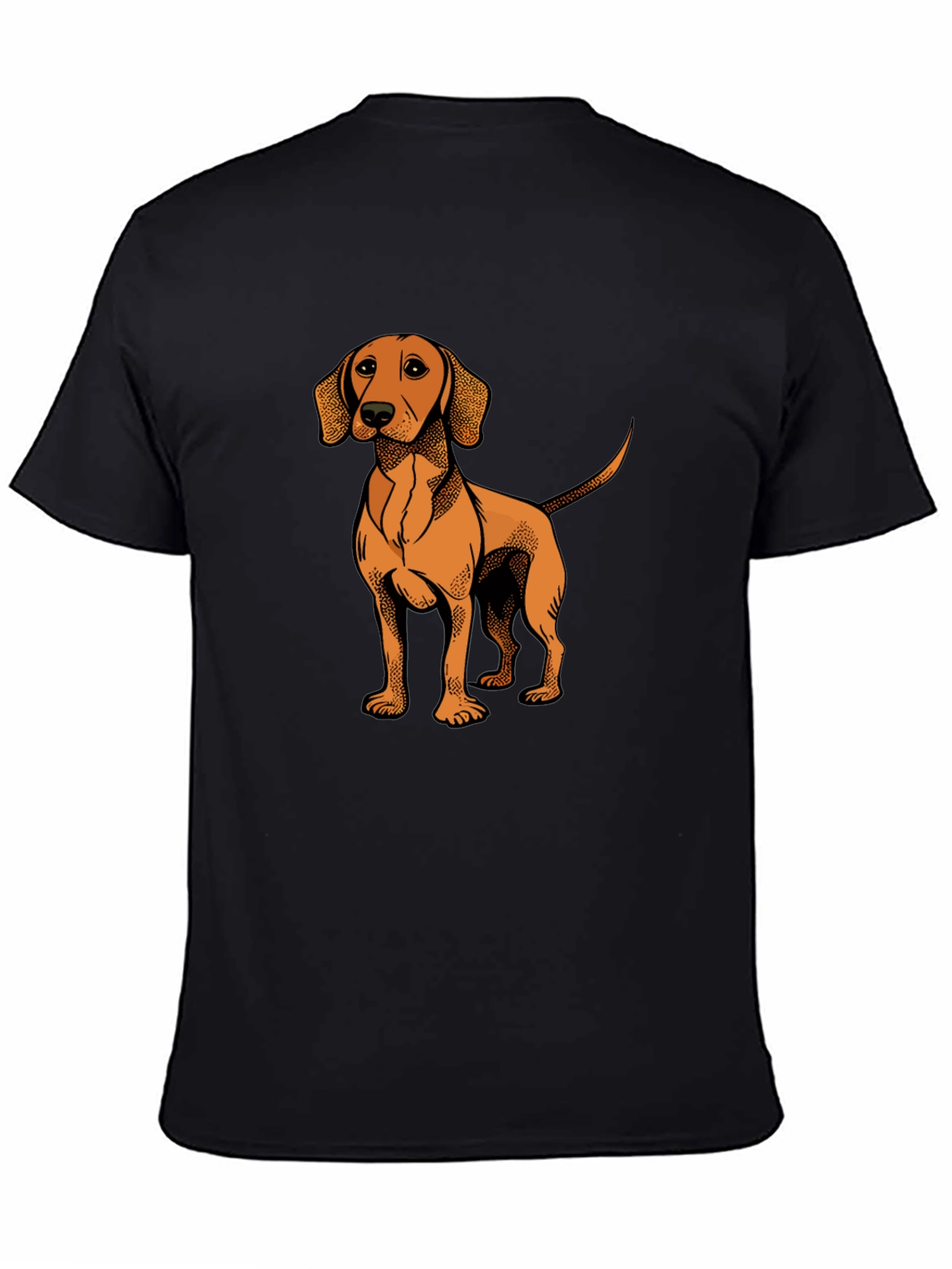 Dog Graphic T-Shirt - Mens Black Cotton Tee