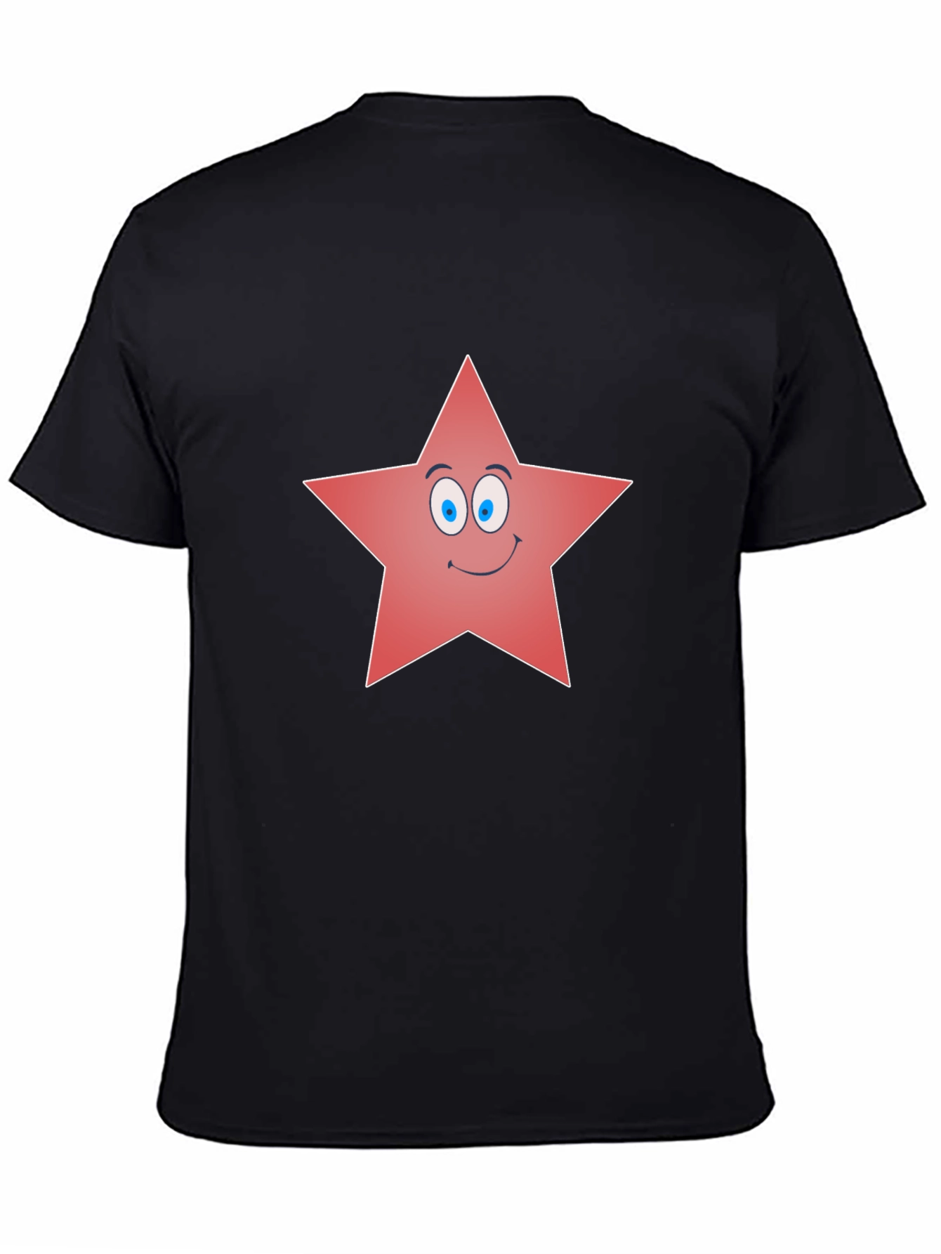 Funny Star Graphic Tee - Black Cotton Blend Shirt