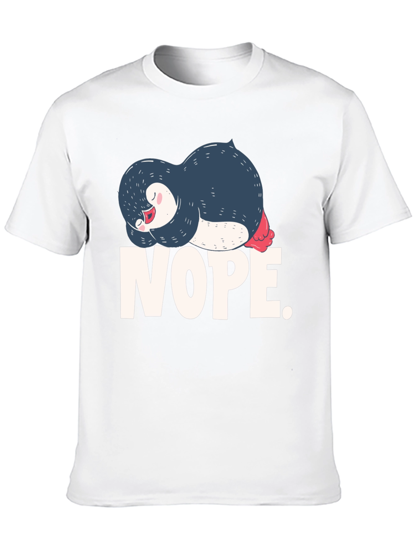 Nope Penguin Graphic Tee - Comfy Relaxed Fit