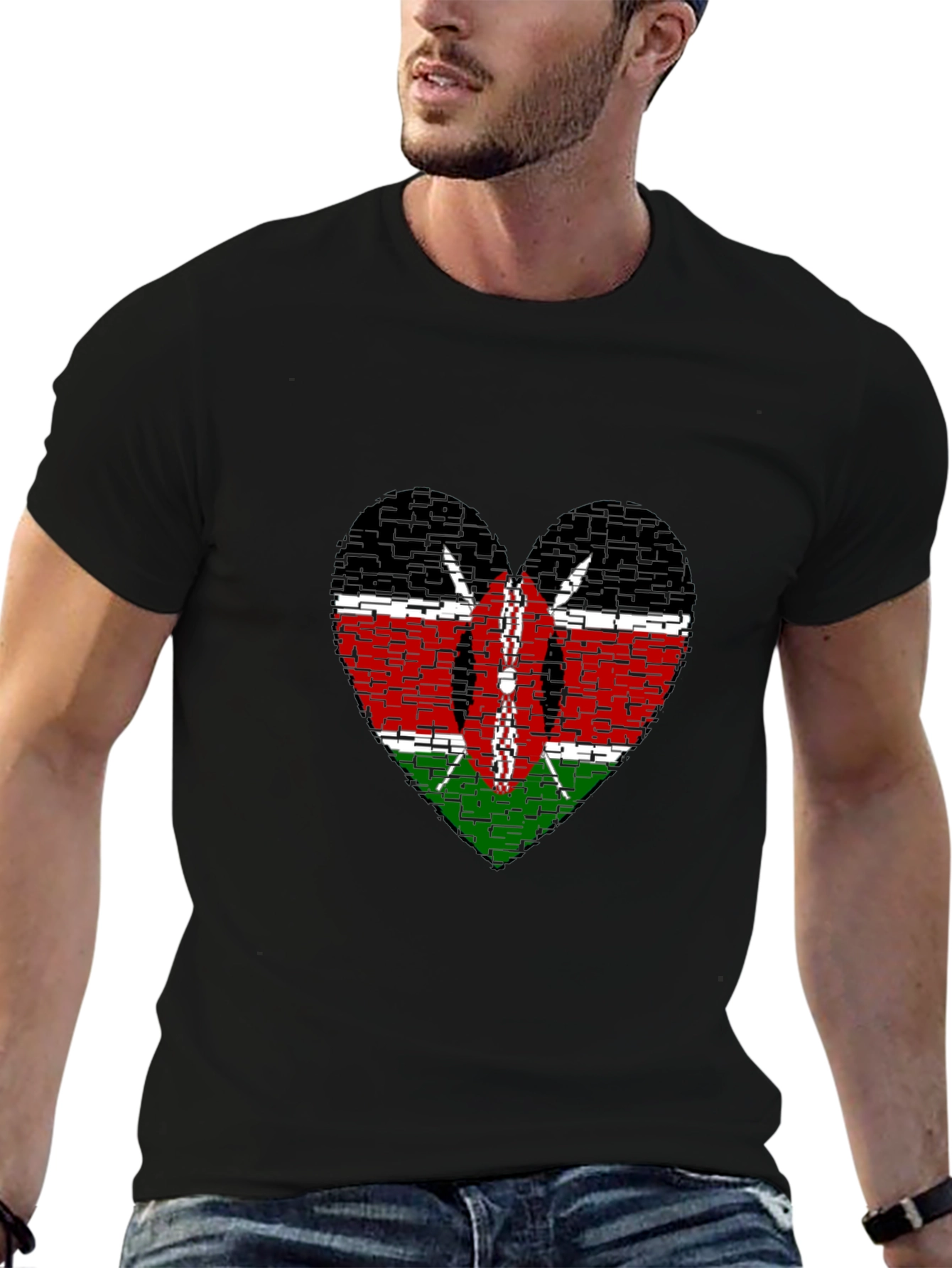 Kenya Flag Heart T-Shirt - Show Your Pride!