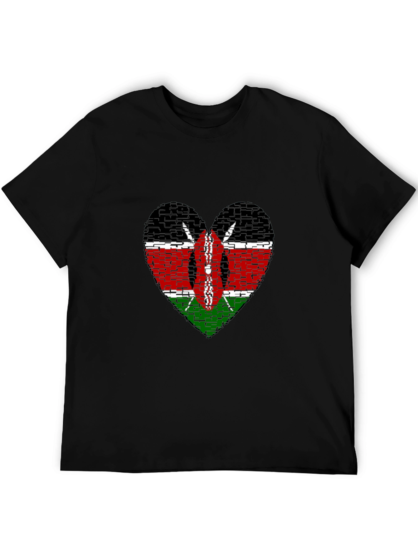 Kenya Flag Heart T-Shirt - Show Your Pride!