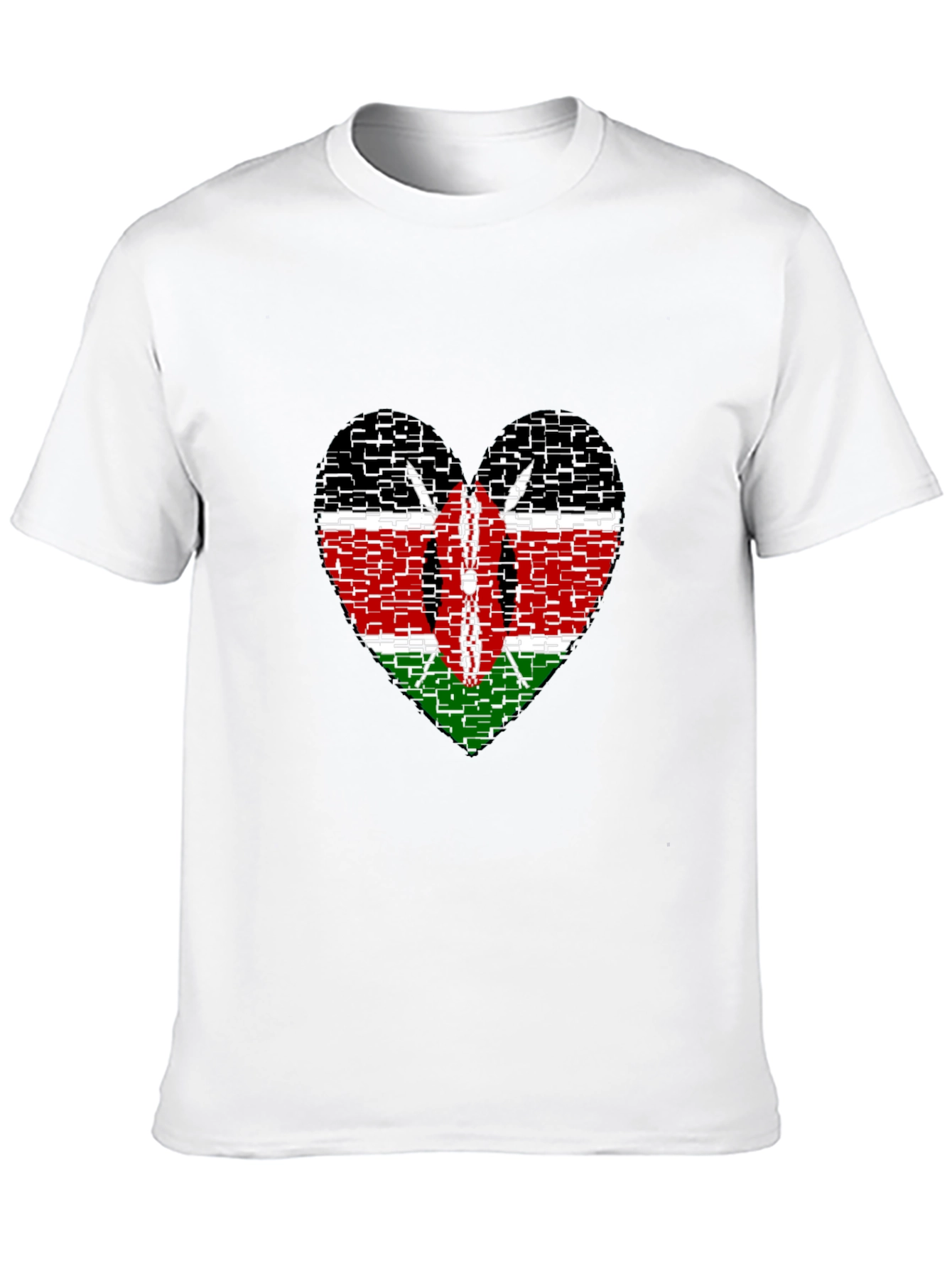 Kenya Flag Heart T-Shirt - Show Your Pride!