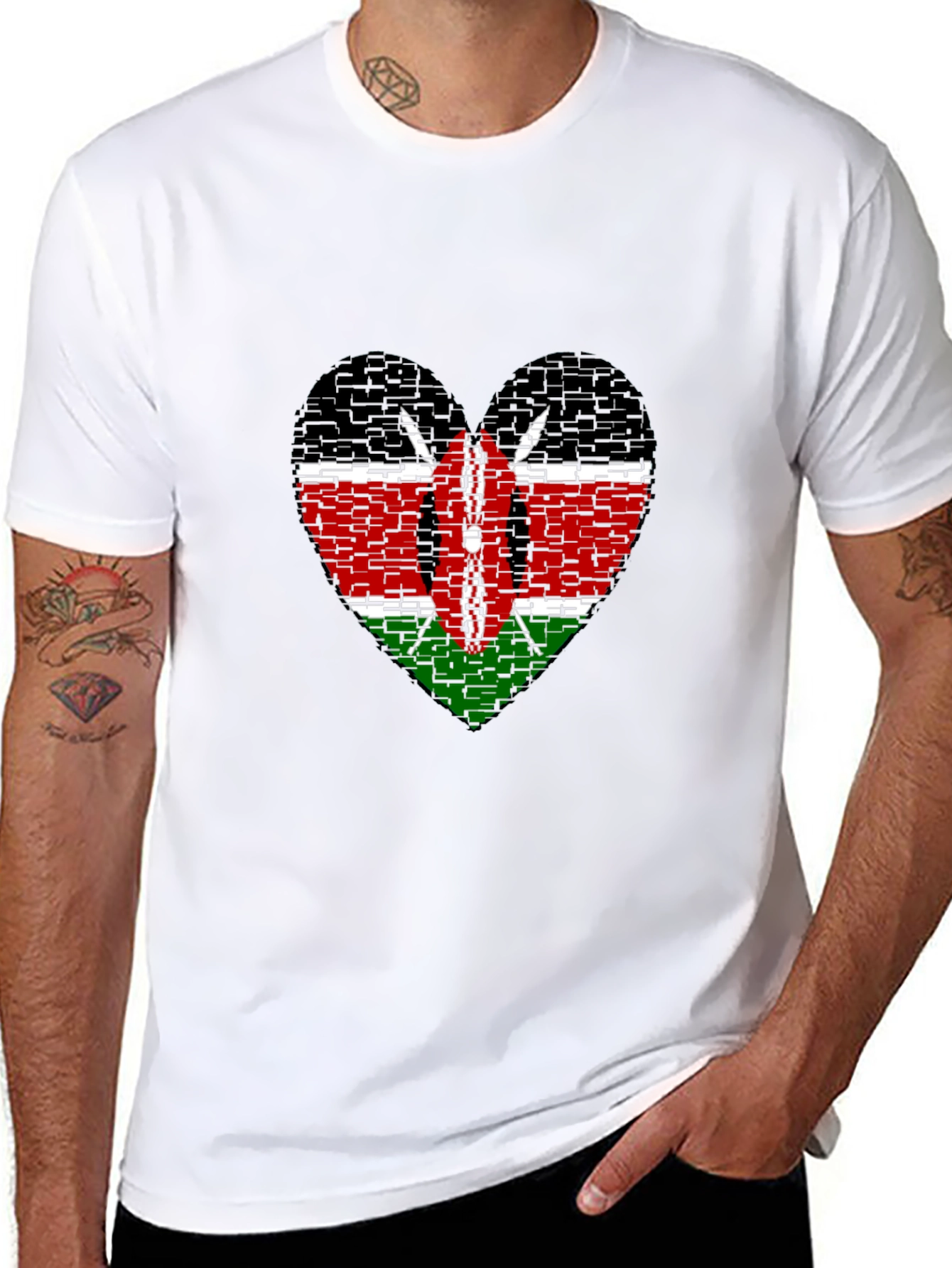 Kenya Flag Heart T-Shirt - Show Your Pride!