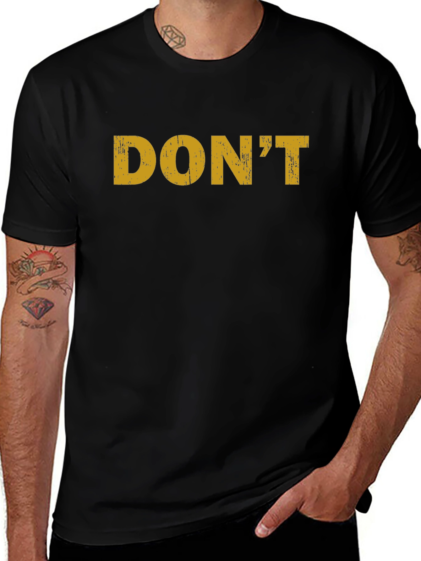 DONT Slogan Graphic Tee - Casual Black T-Shirt