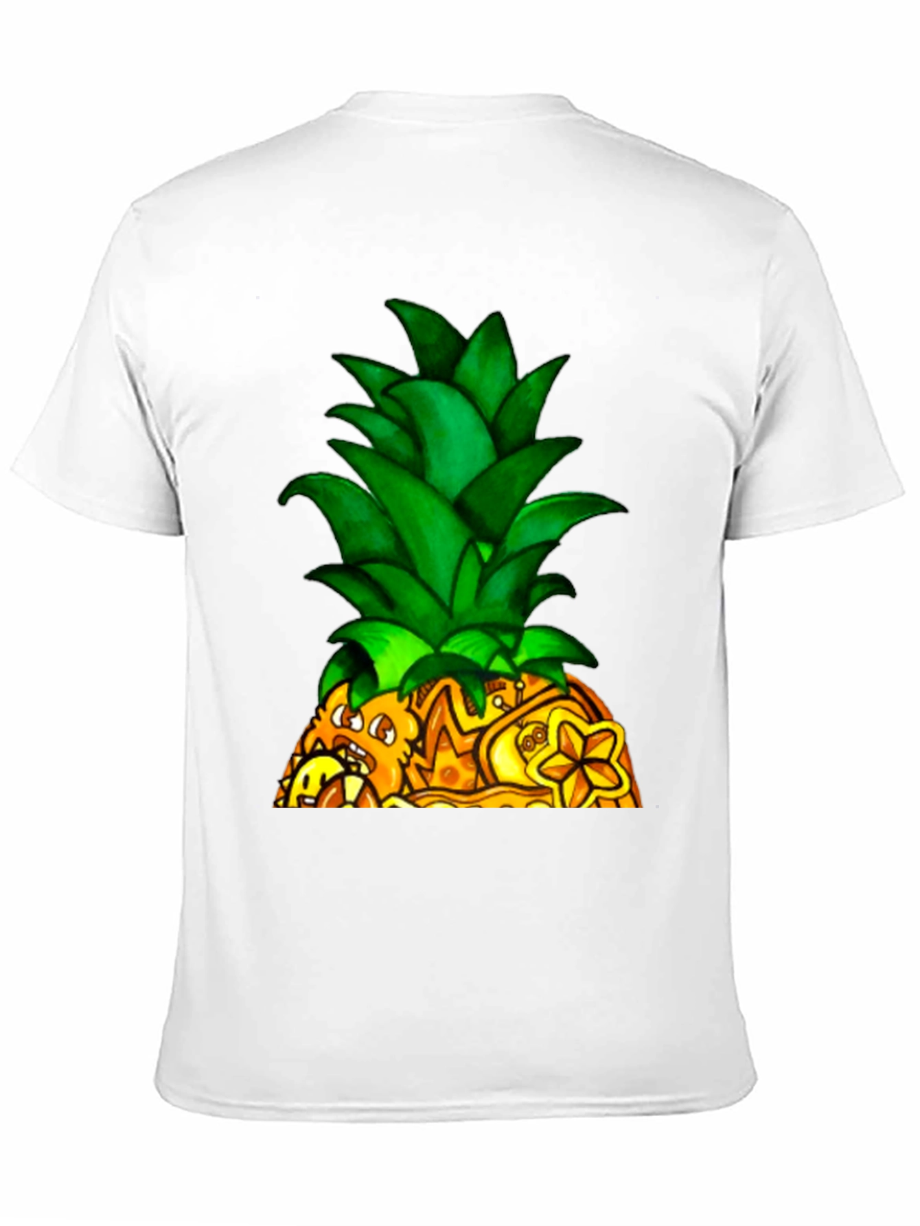 Novelty Pineapple Graphic Black T-Shirt