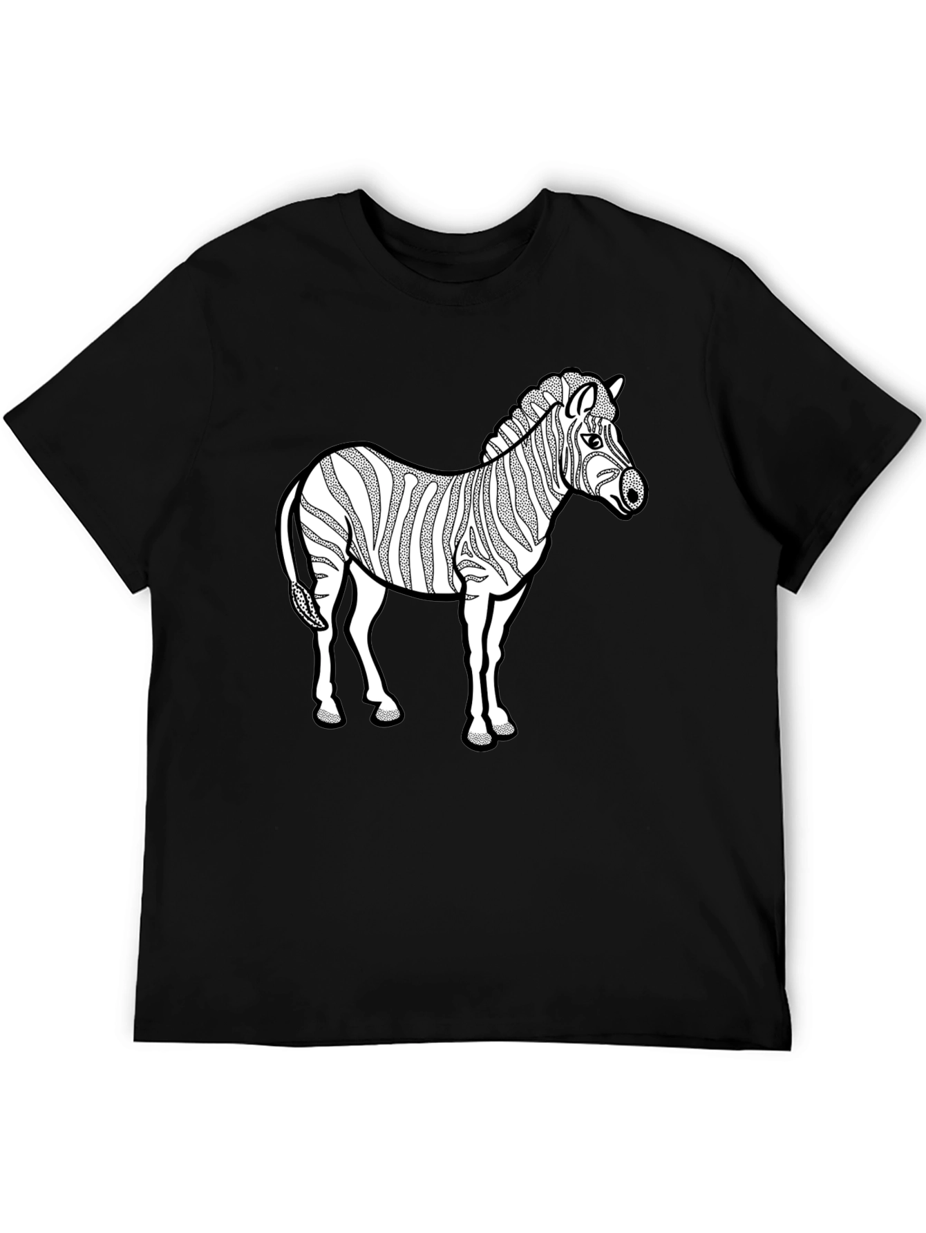 Zebra Graphic Print T-Shirt - Black