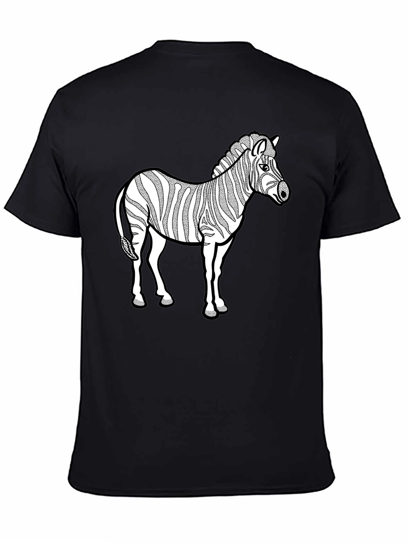 Zebra Graphic Print T-Shirt - Black