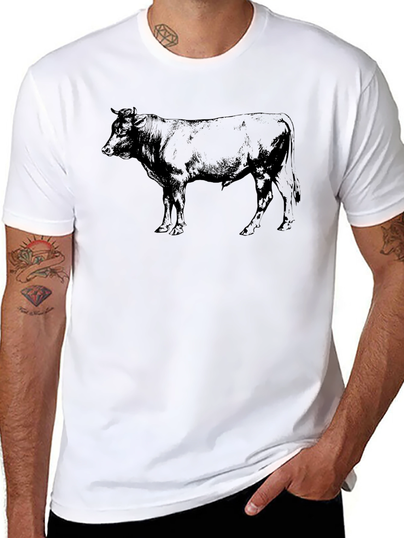 Black Bull Graphic Tee - Mens Casual Fashion