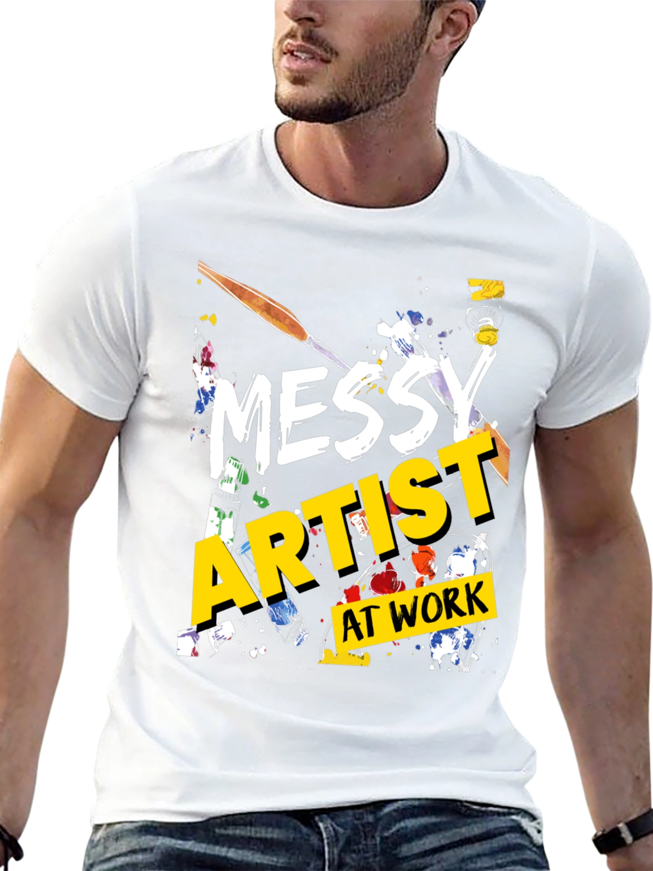 Messy Artist at Work Graphic T-Shirt
