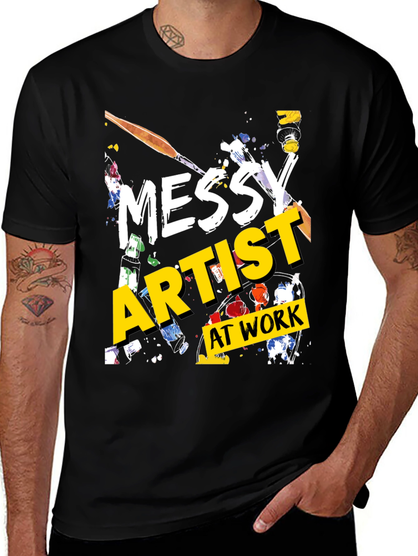 Messy Artist at Work Graphic T-Shirt