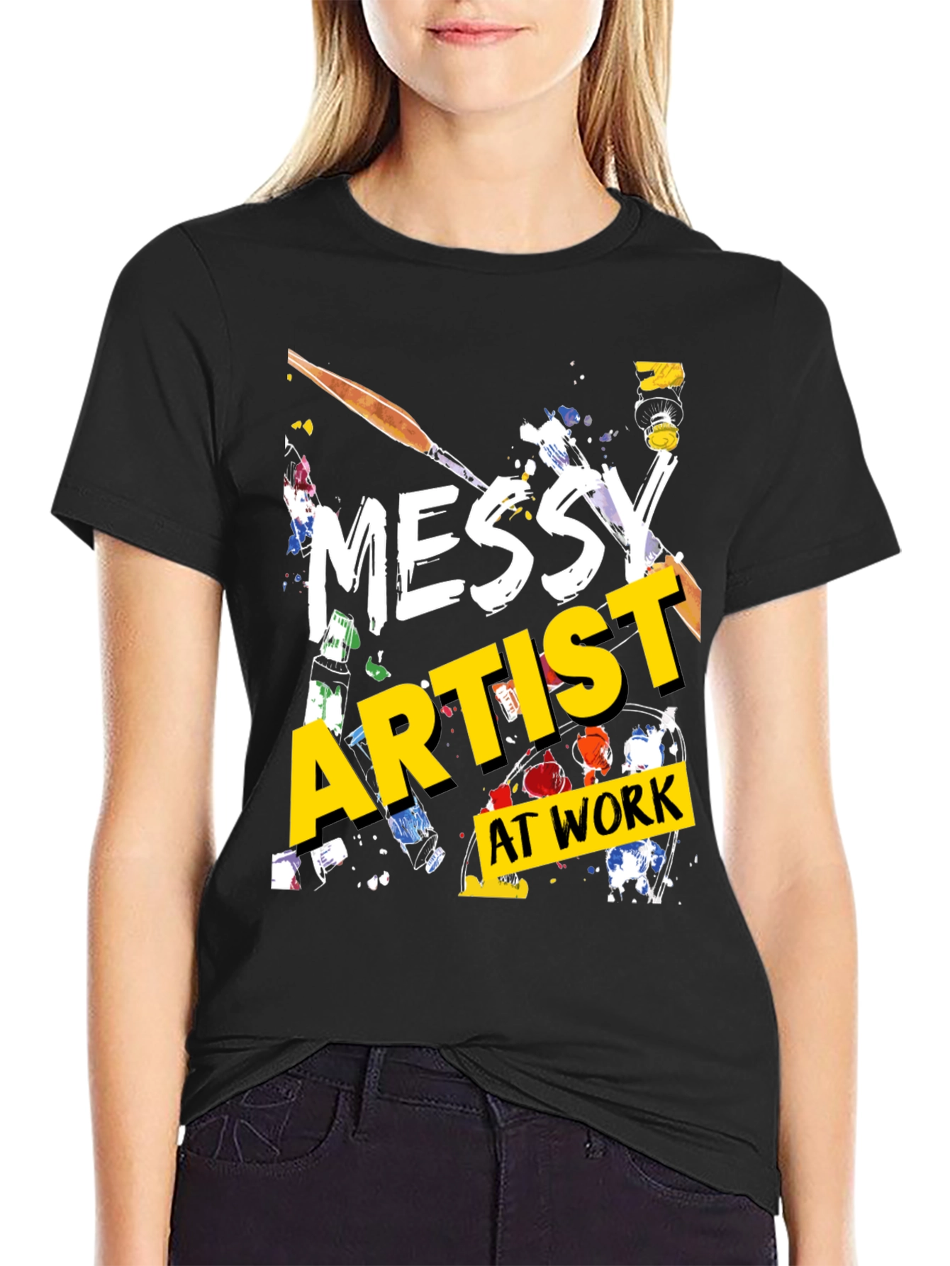 Messy Artist at Work Graphic T-Shirt