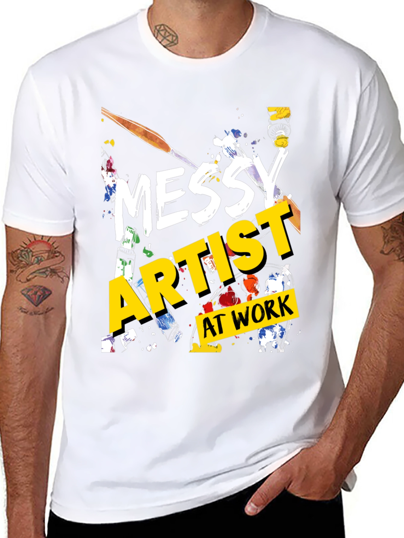 Messy Artist at Work Graphic T-Shirt