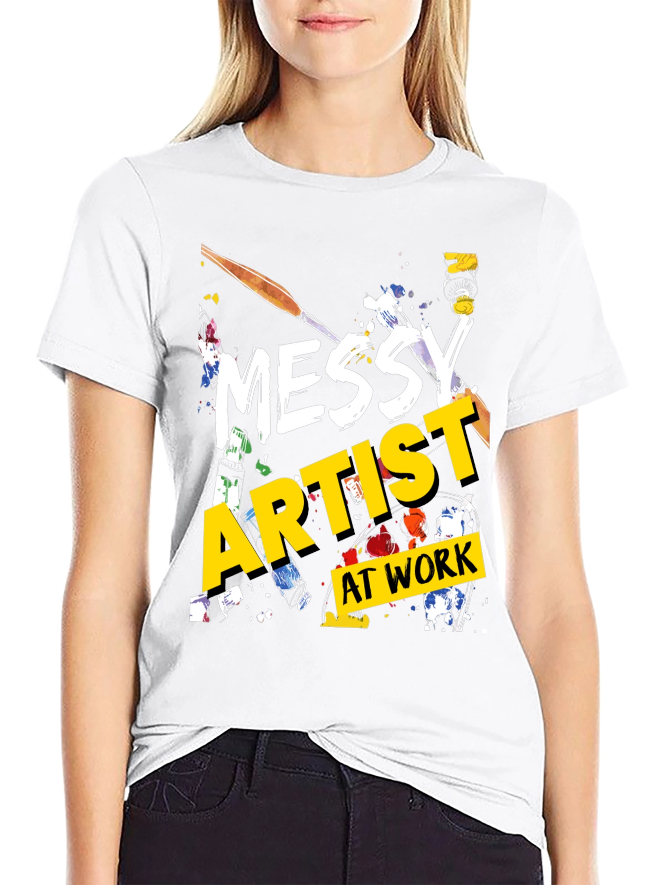 Messy Artist at Work Graphic T-Shirt