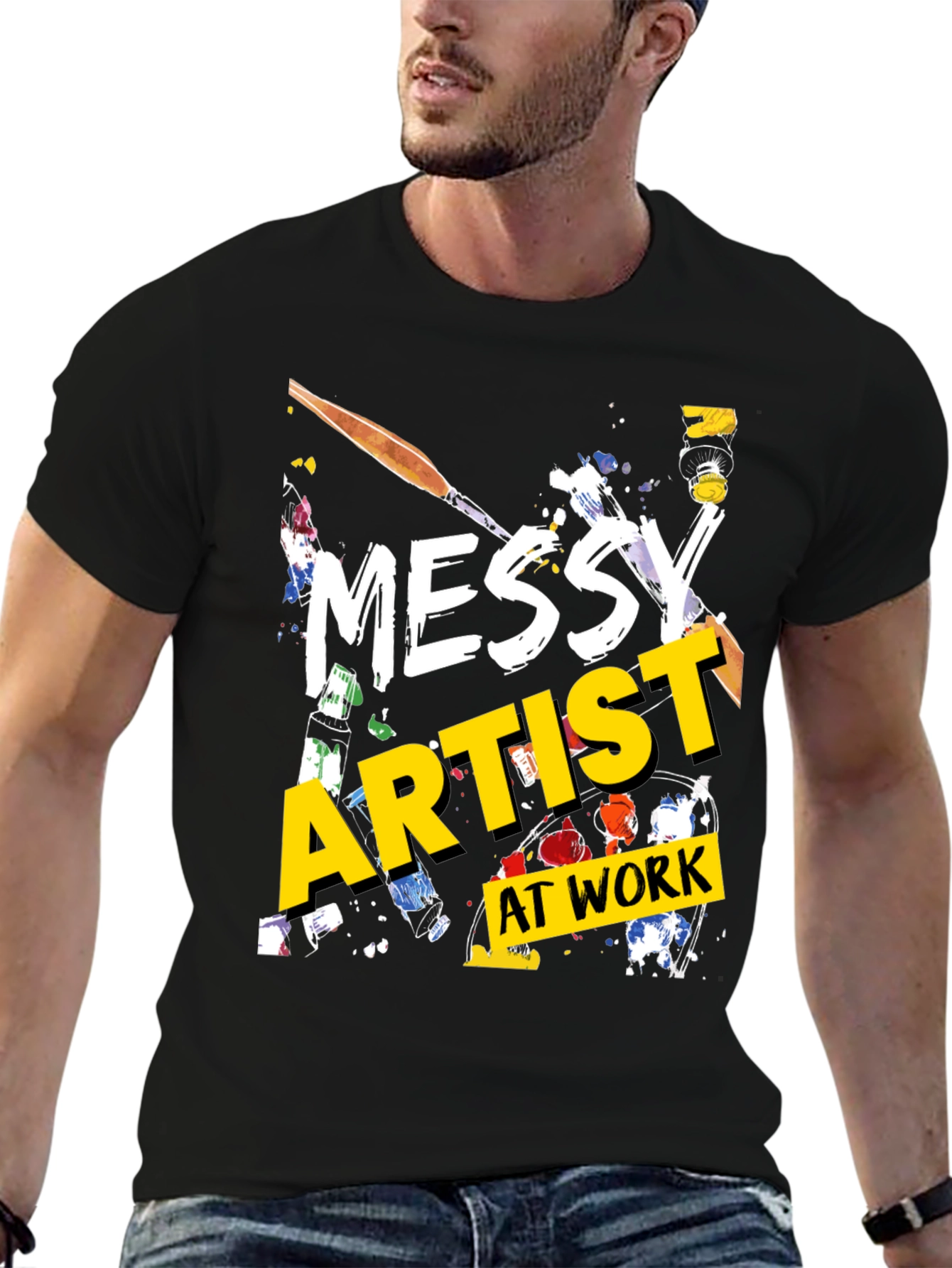 Messy Artist at Work Graphic T-Shirt
