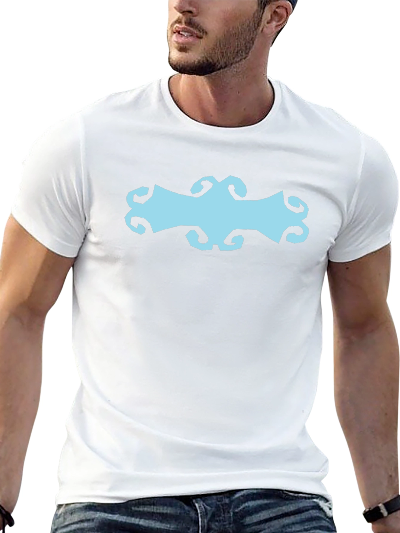 Abstract Graphic Print Black Cotton T-Shirt
