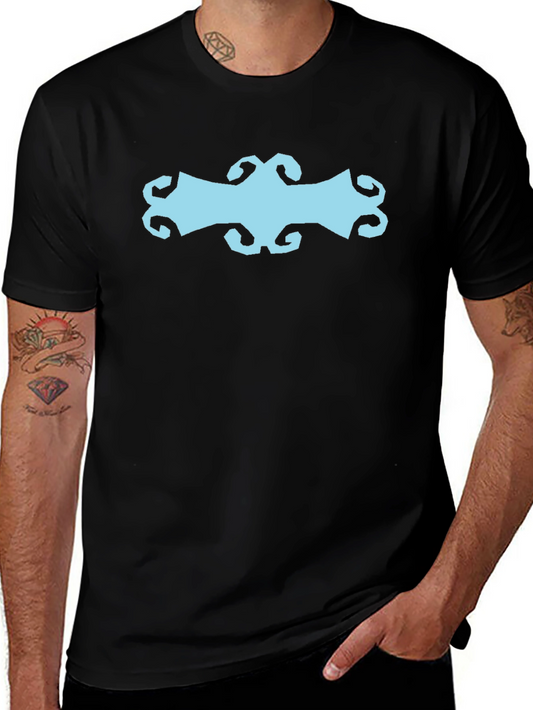 Abstract Graphic Print Black Cotton T-Shirt