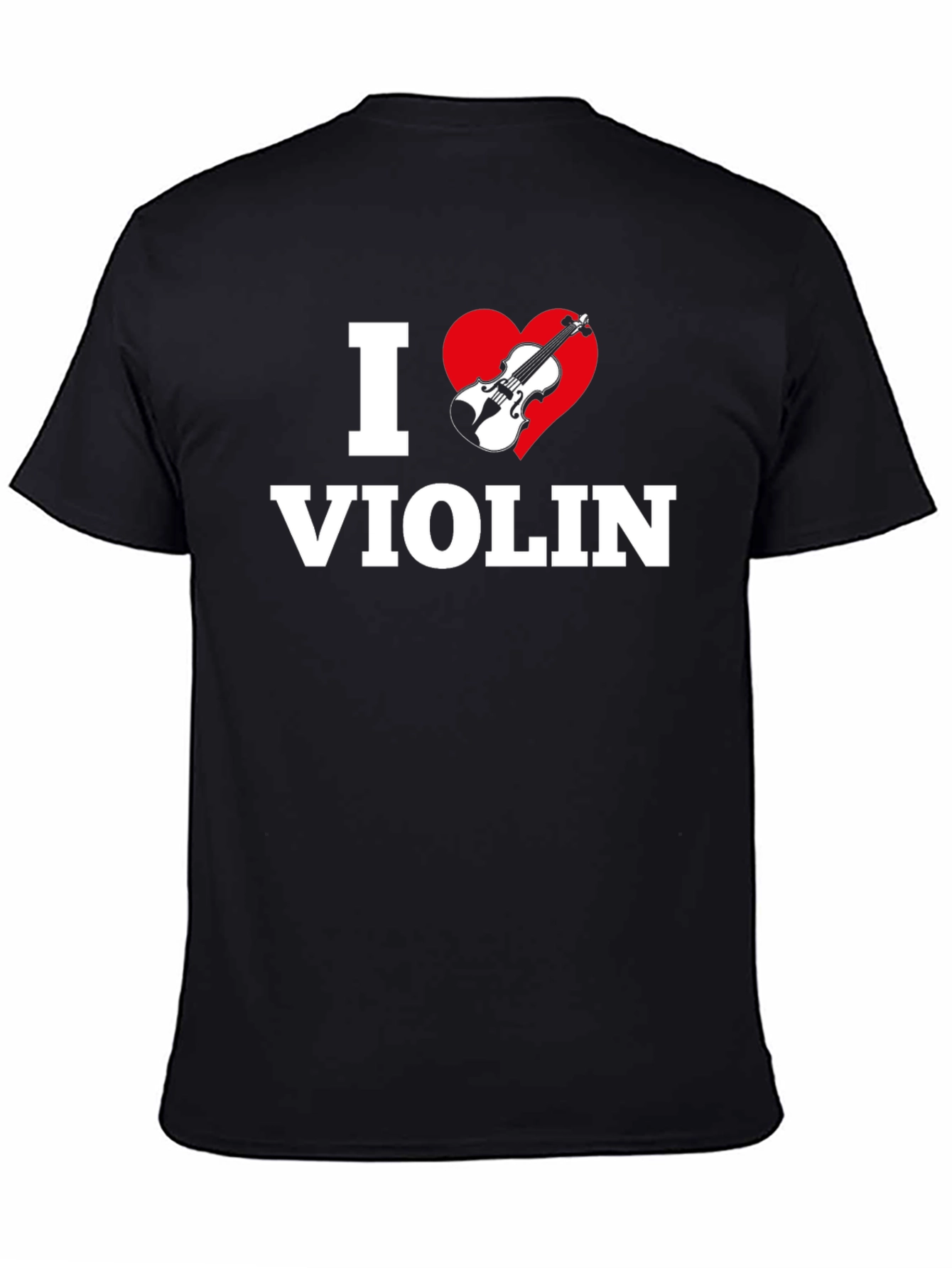 I Heart Violin Black T-Shirt - Music Lover Tee