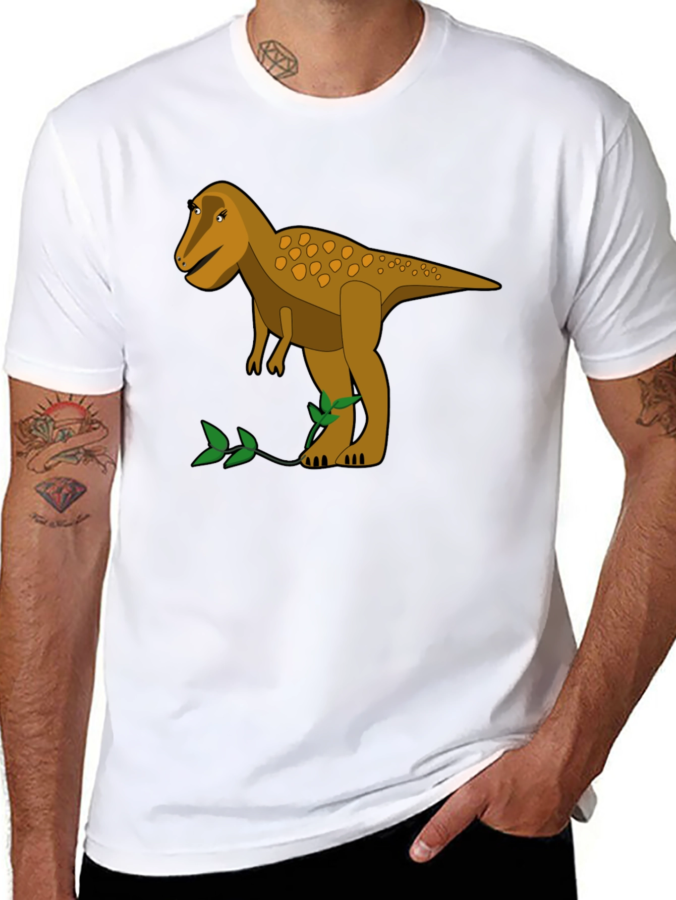 Dino Tee: Retro Cartoon Tyrannosaurus Rex Graphic T-Shirt