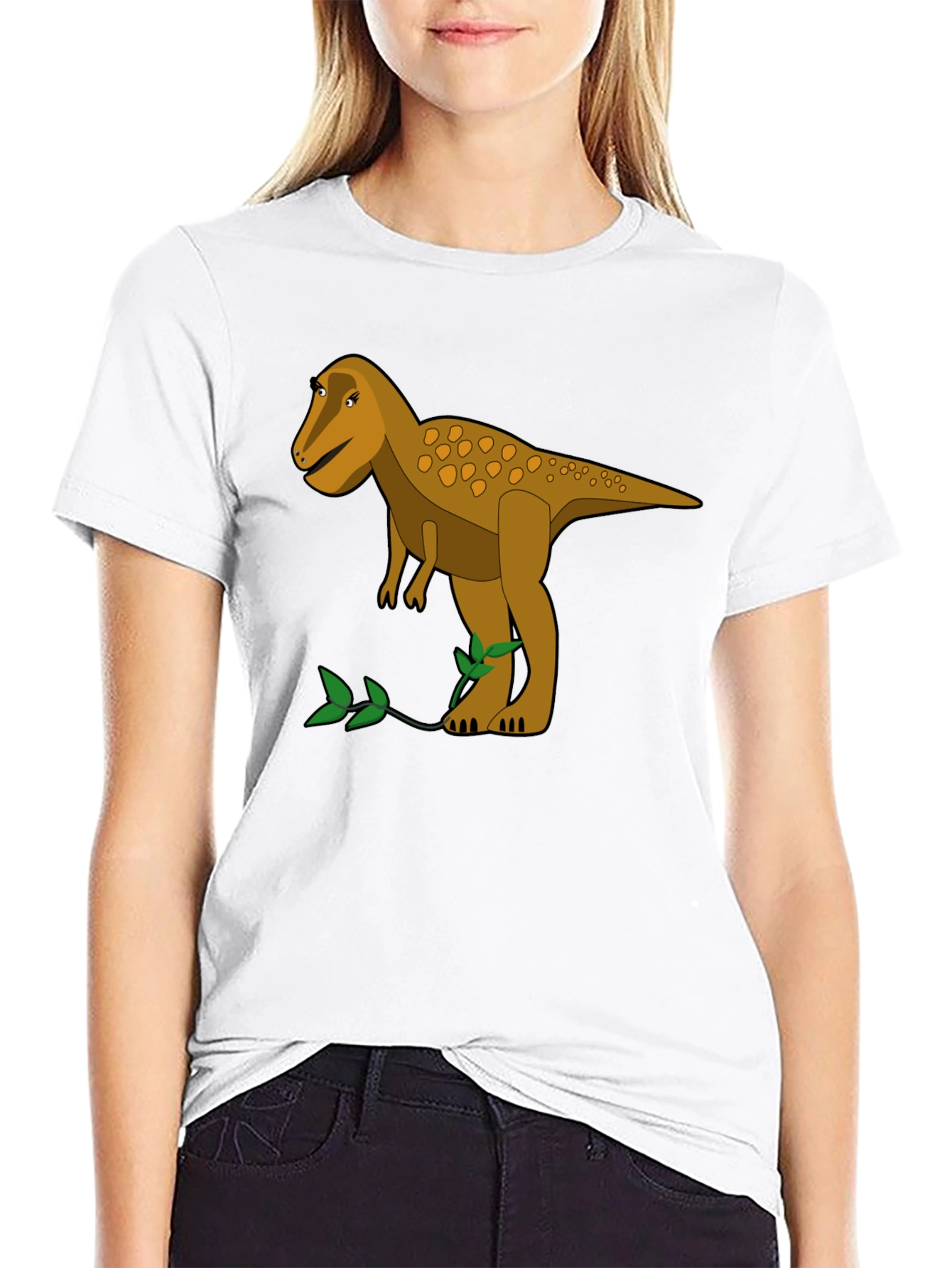 Dino Tee: Retro Cartoon Tyrannosaurus Rex Graphic T-Shirt