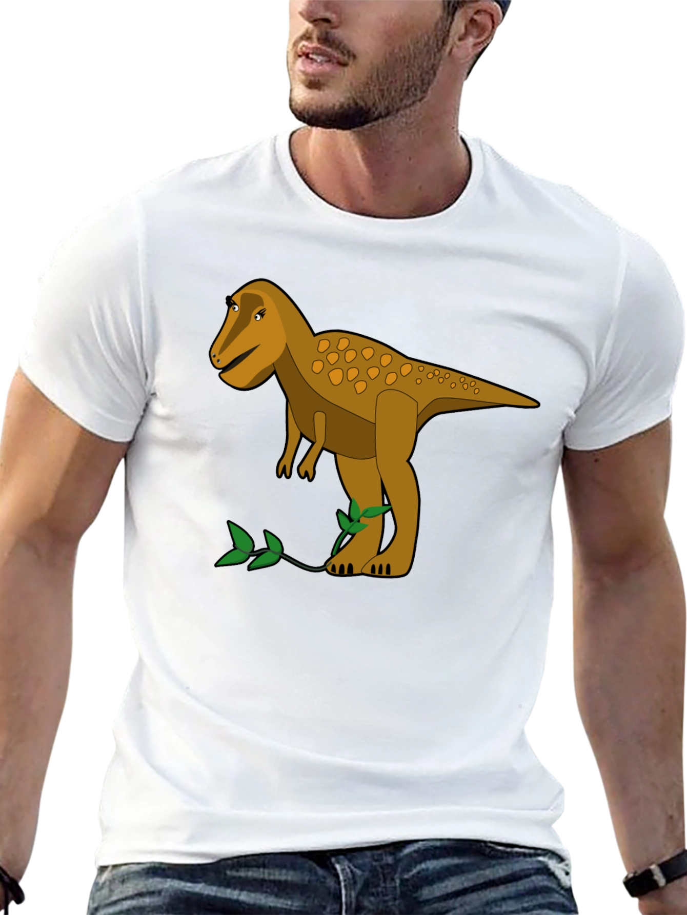Dino Tee: Retro Cartoon Tyrannosaurus Rex Graphic T-Shirt