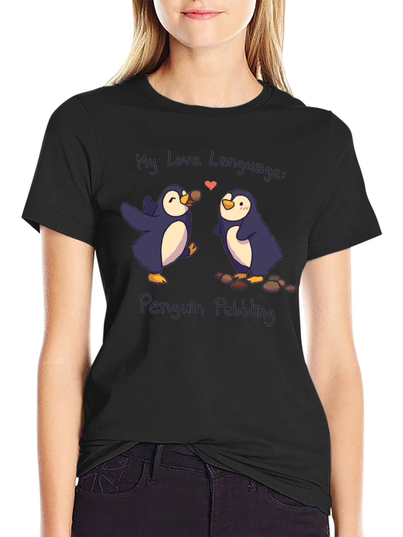 Penguin Pebbling Love Language T-Shirt