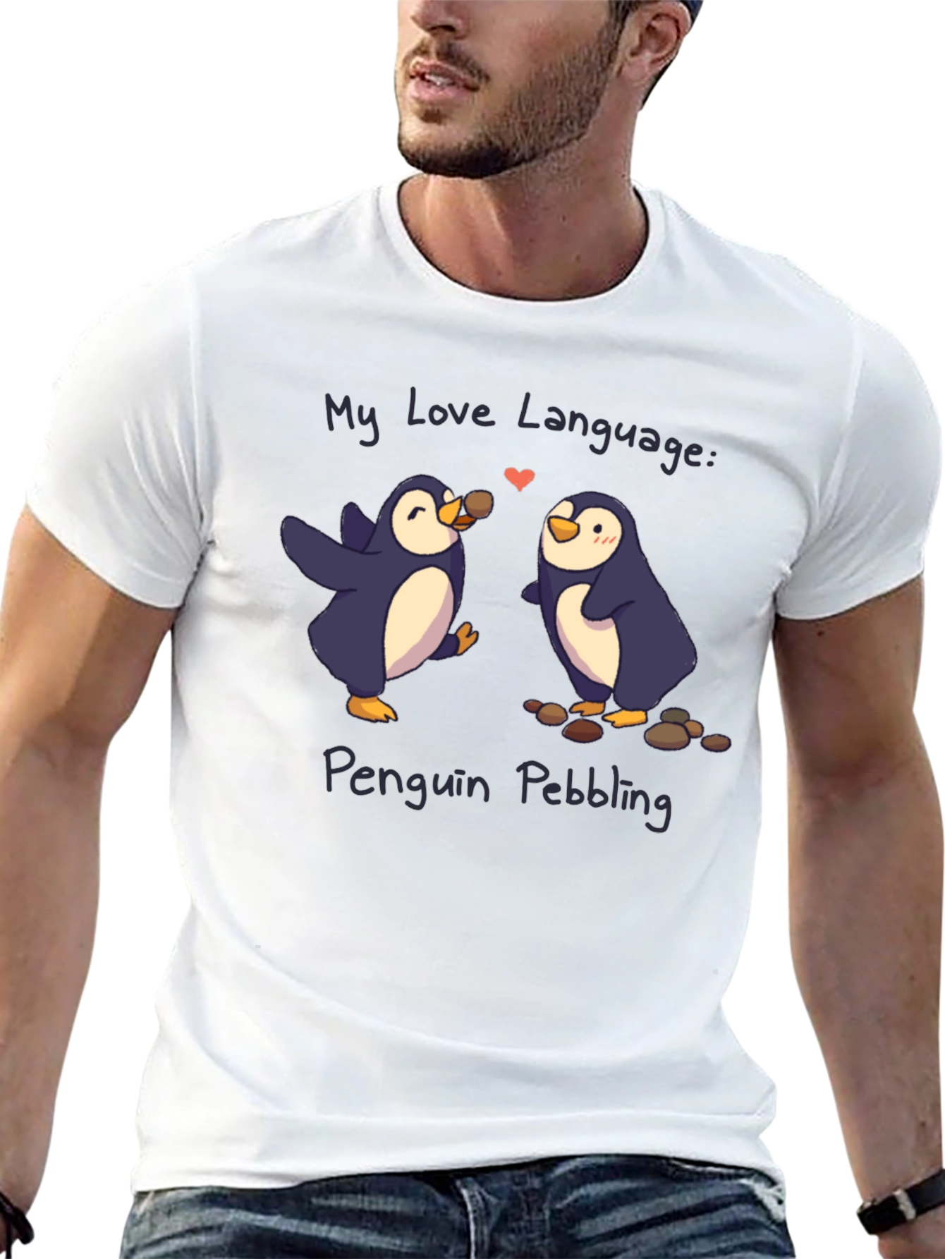 Penguin Pebbling Love Language T-Shirt