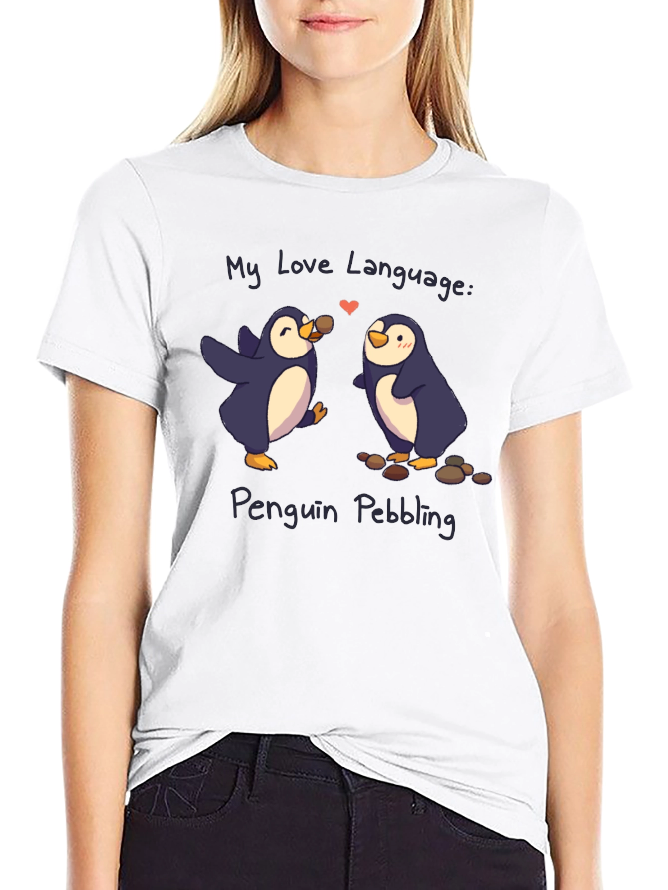 Penguin Pebbling Love Language T-Shirt