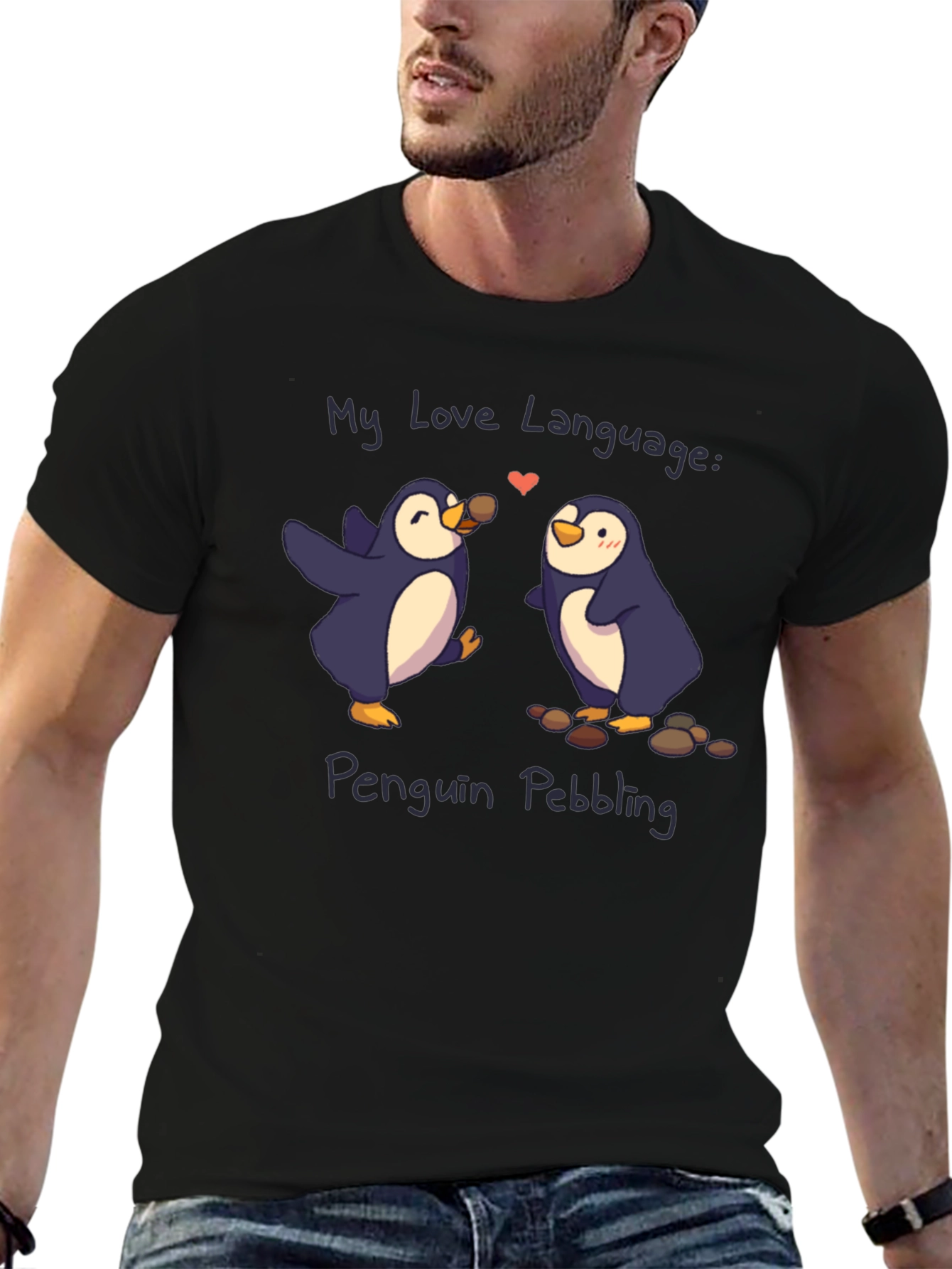 Penguin Pebbling Love Language T-Shirt