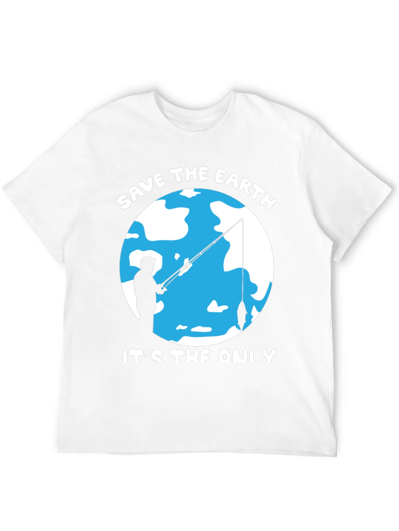 Save the Earth Graphic Tee Fishing Design