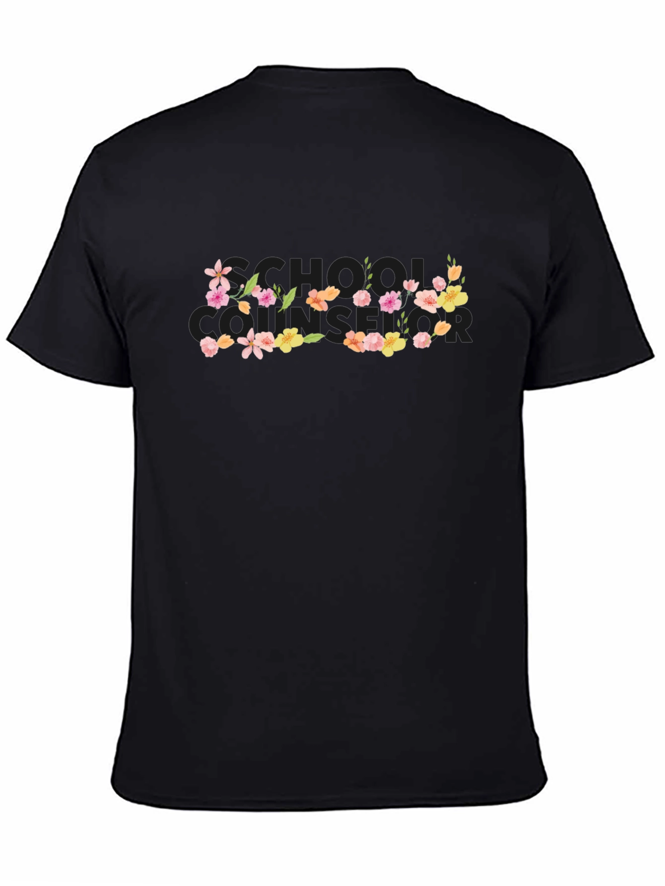 Floral Bonjour T-Shirt - Black
