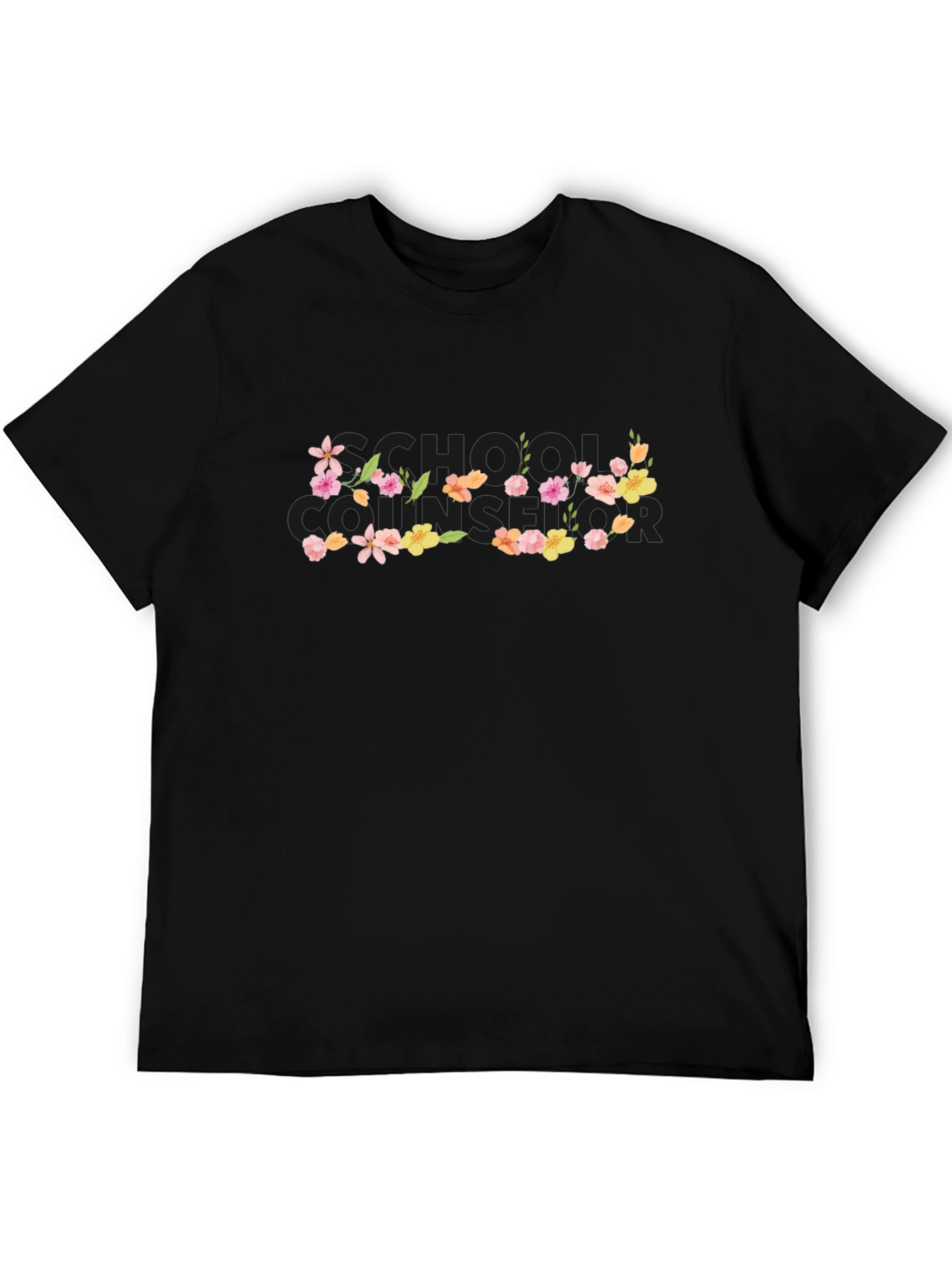 Floral Bonjour T-Shirt - Black