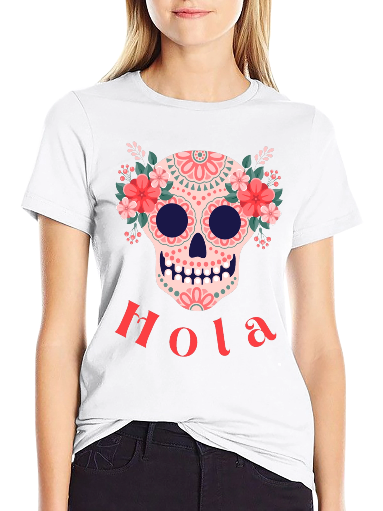 Hola Skull Tee - Day of the Dead