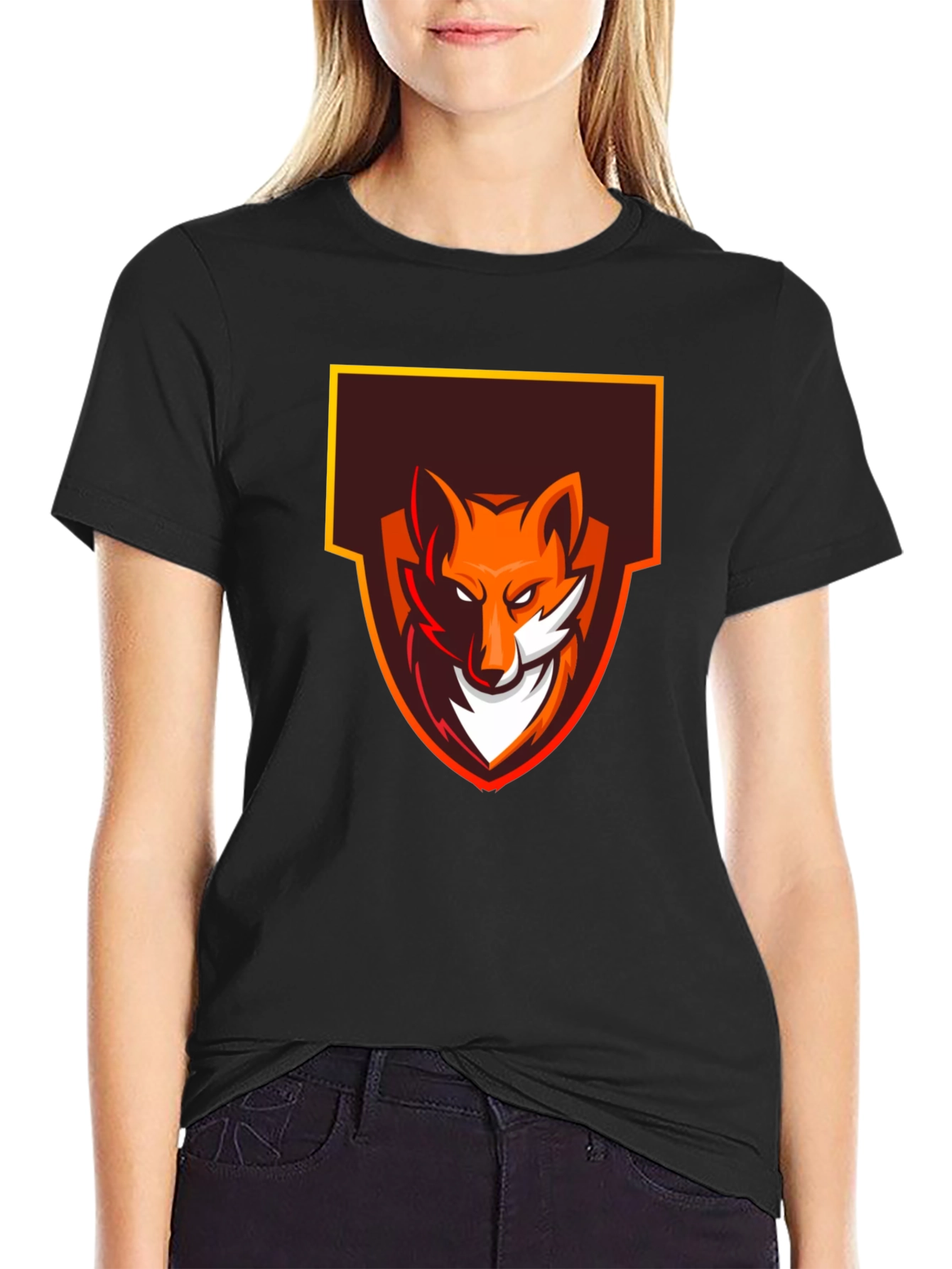 Bold Fox Graphic Tee - Black