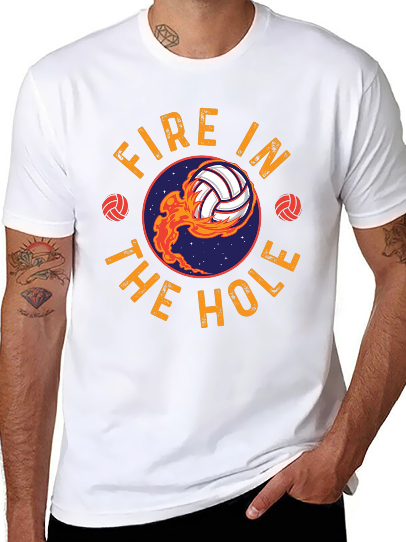 Fire In The Hole Volleyball T-Shirt - Black