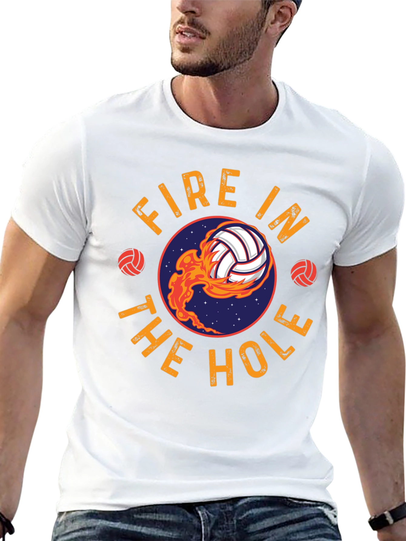 Fire In The Hole Volleyball T-Shirt - Black