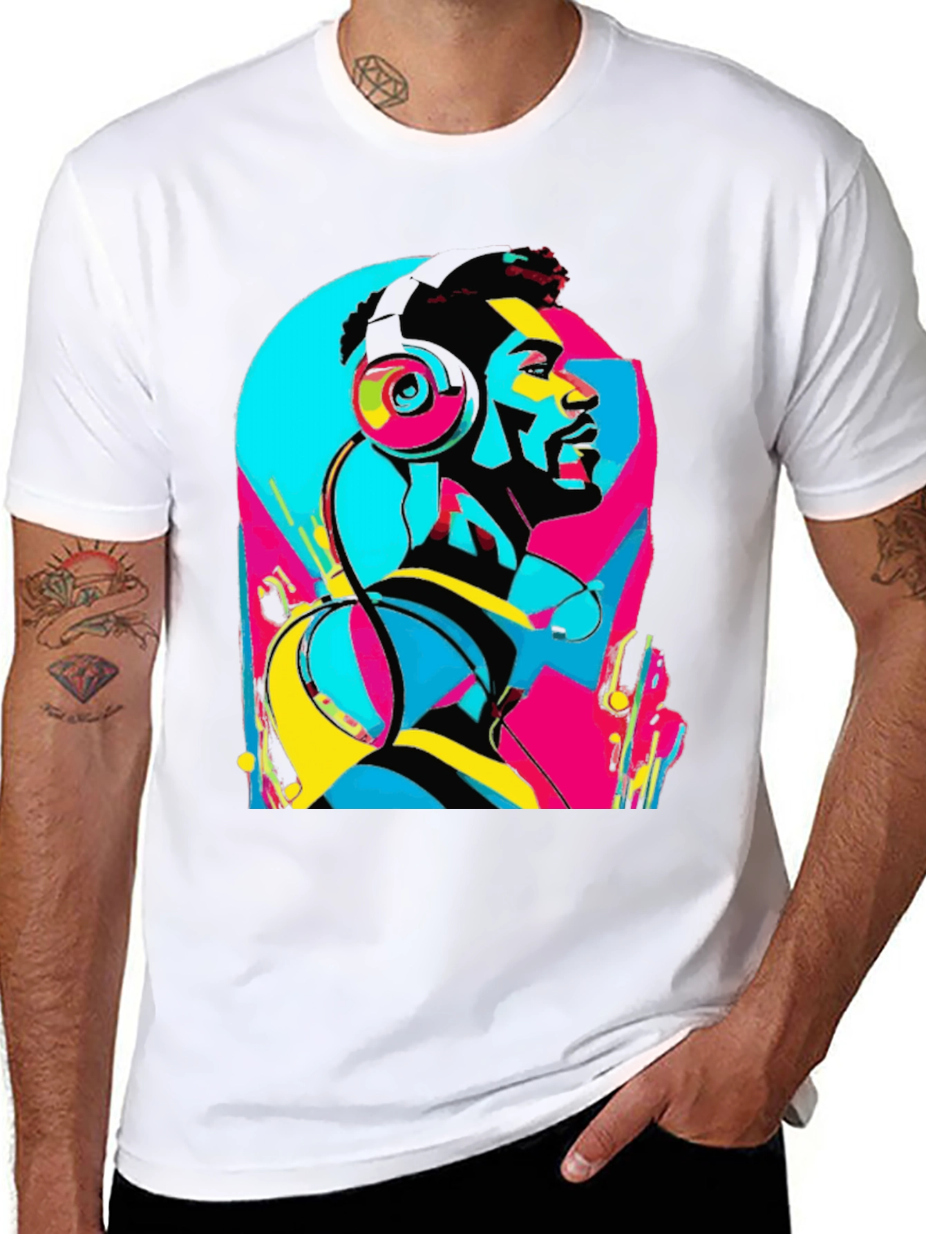 Abstract Music Lover Graphic Tee