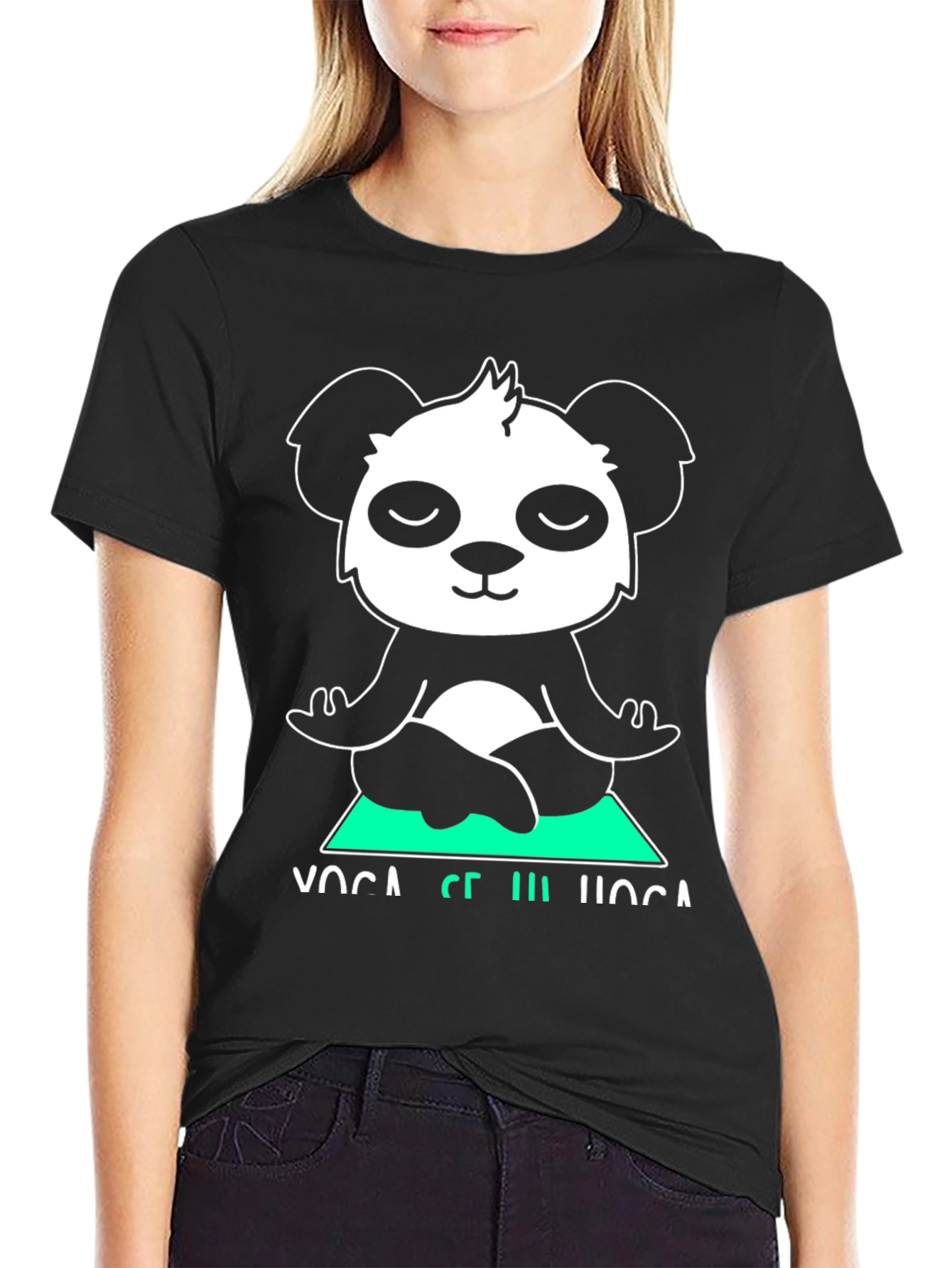 Yoga Panda Graphic Tee - Meditating Bear Shirt