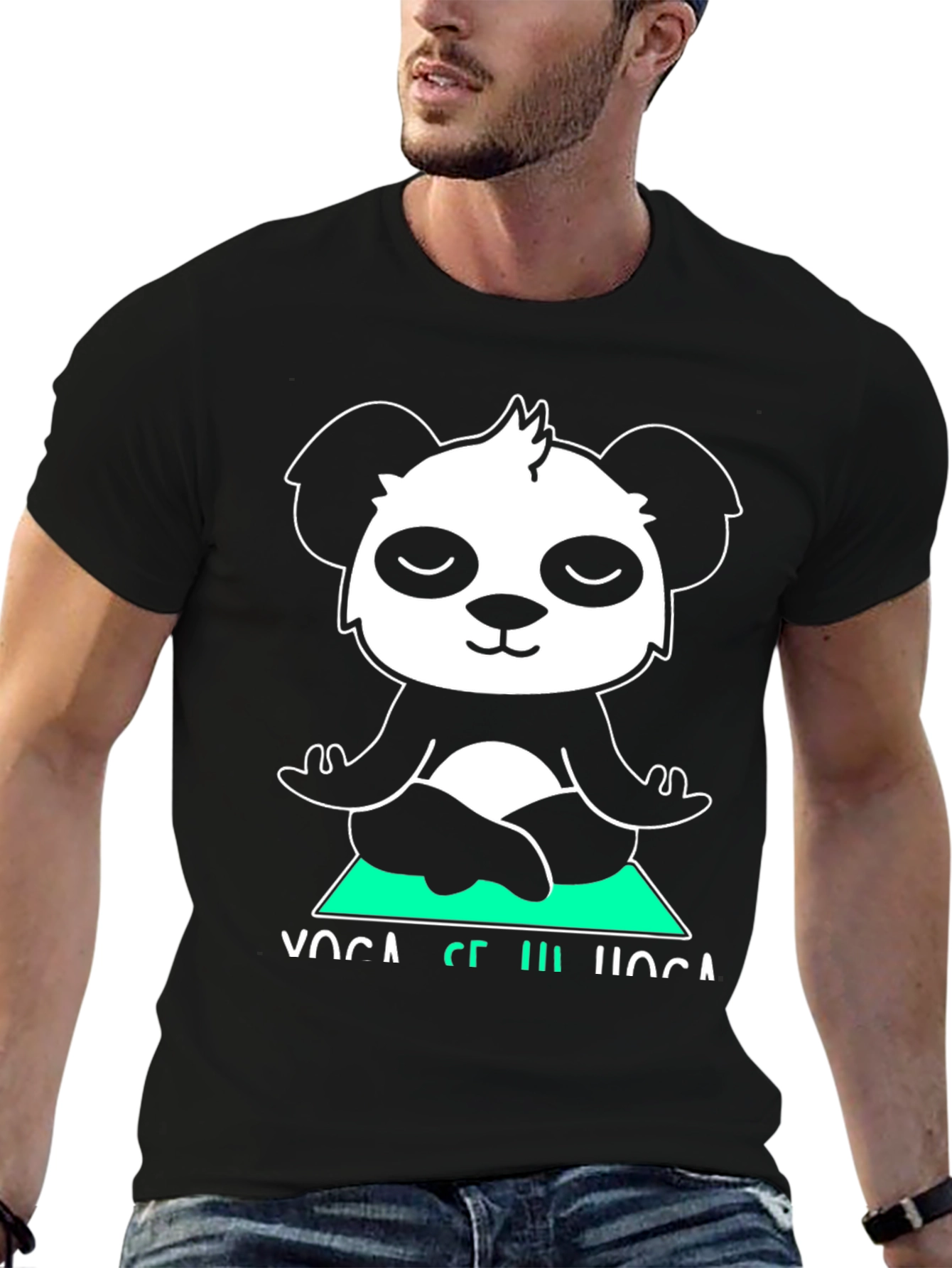 Yoga Panda Graphic Tee - Meditating Bear Shirt