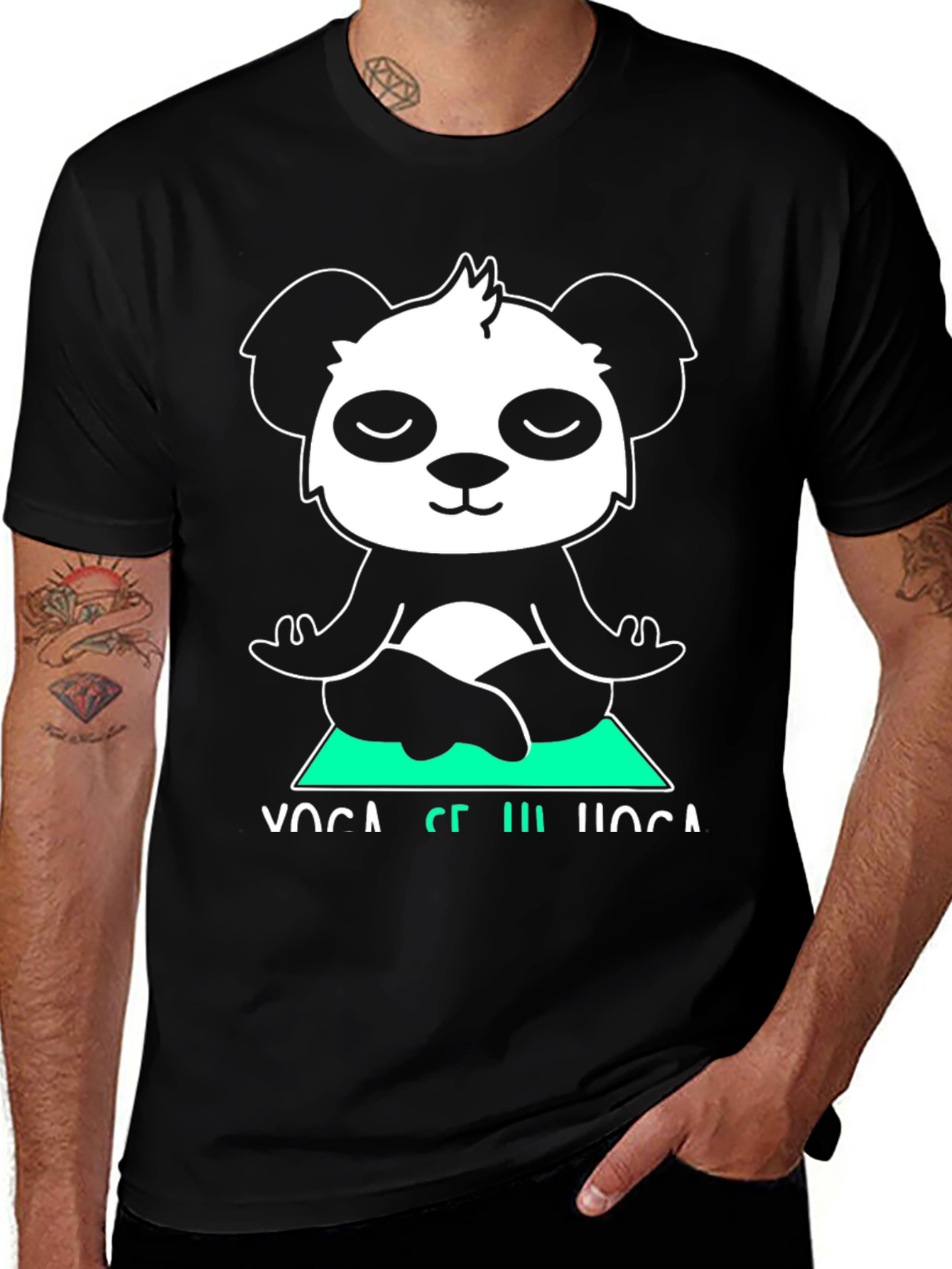 Yoga Panda Graphic Tee - Meditating Bear Shirt