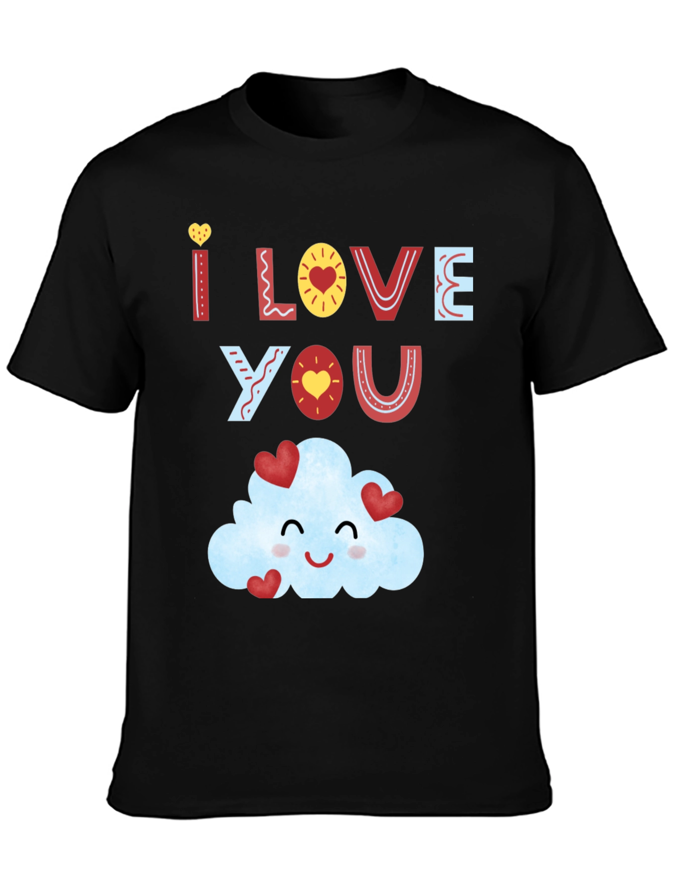 I Love You Cloud T-Shirt - Mens Black Tee