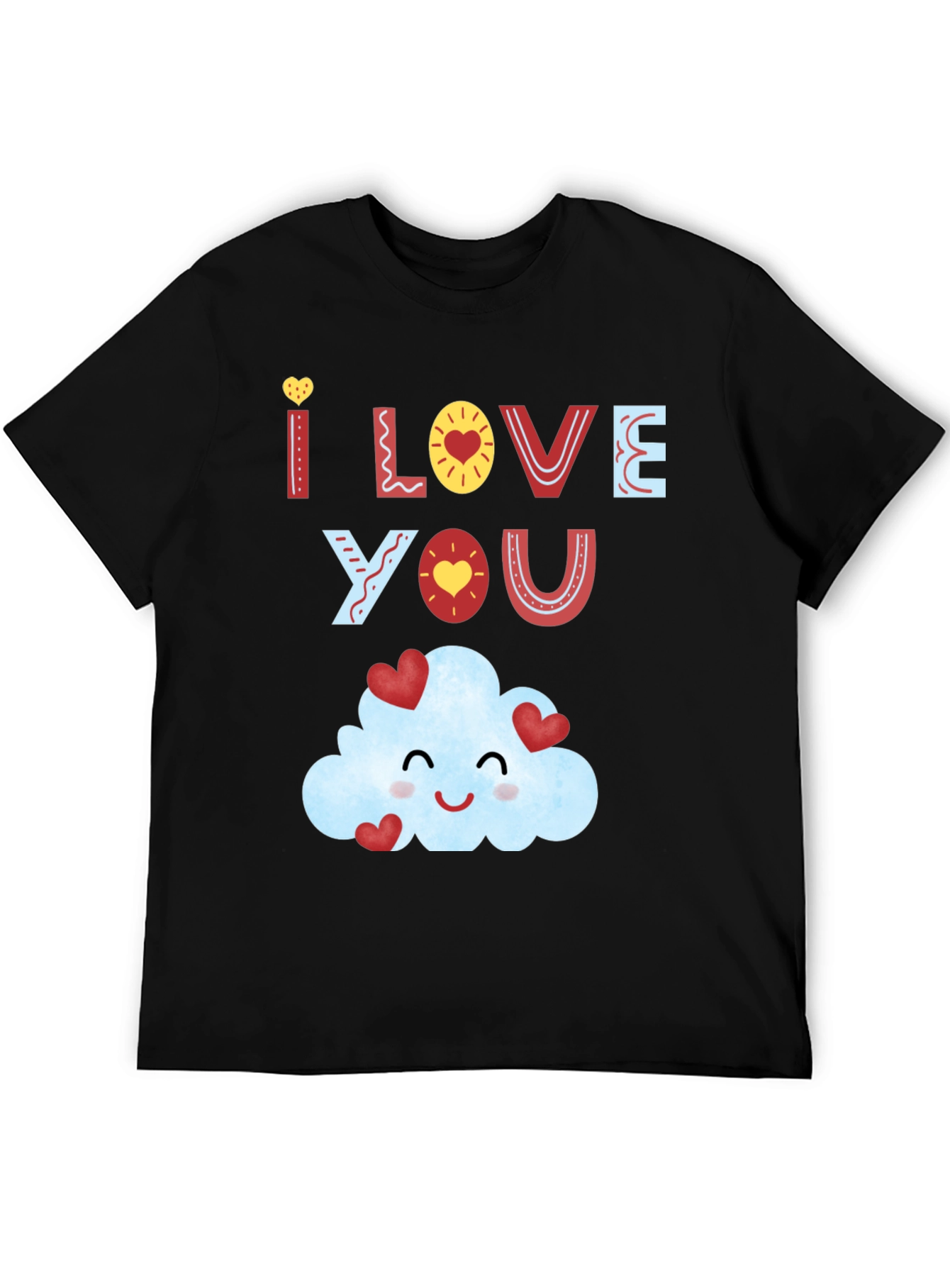 I Love You Cloud T-Shirt - Mens Black Tee