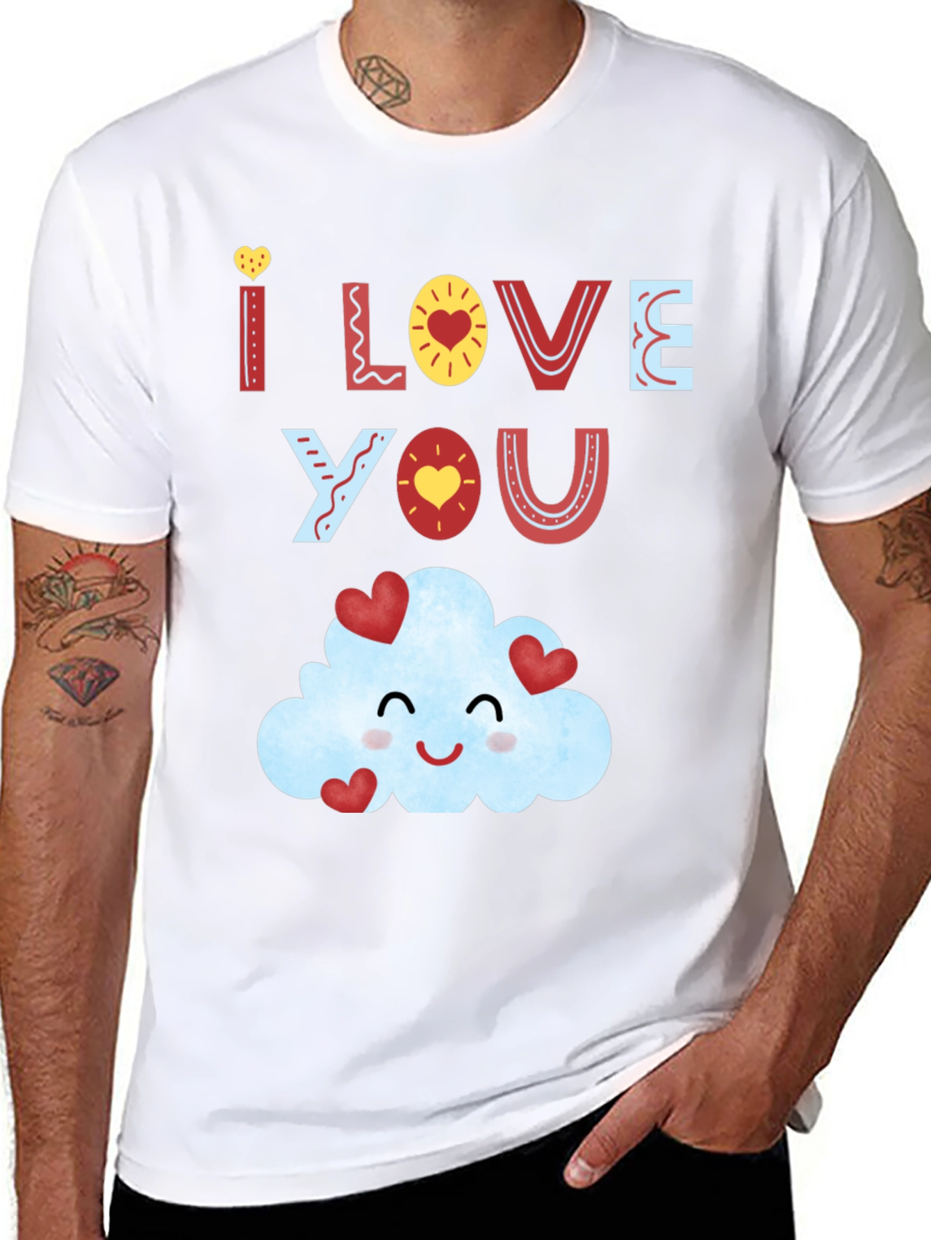 I Love You Cloud T-Shirt - Mens Black Tee