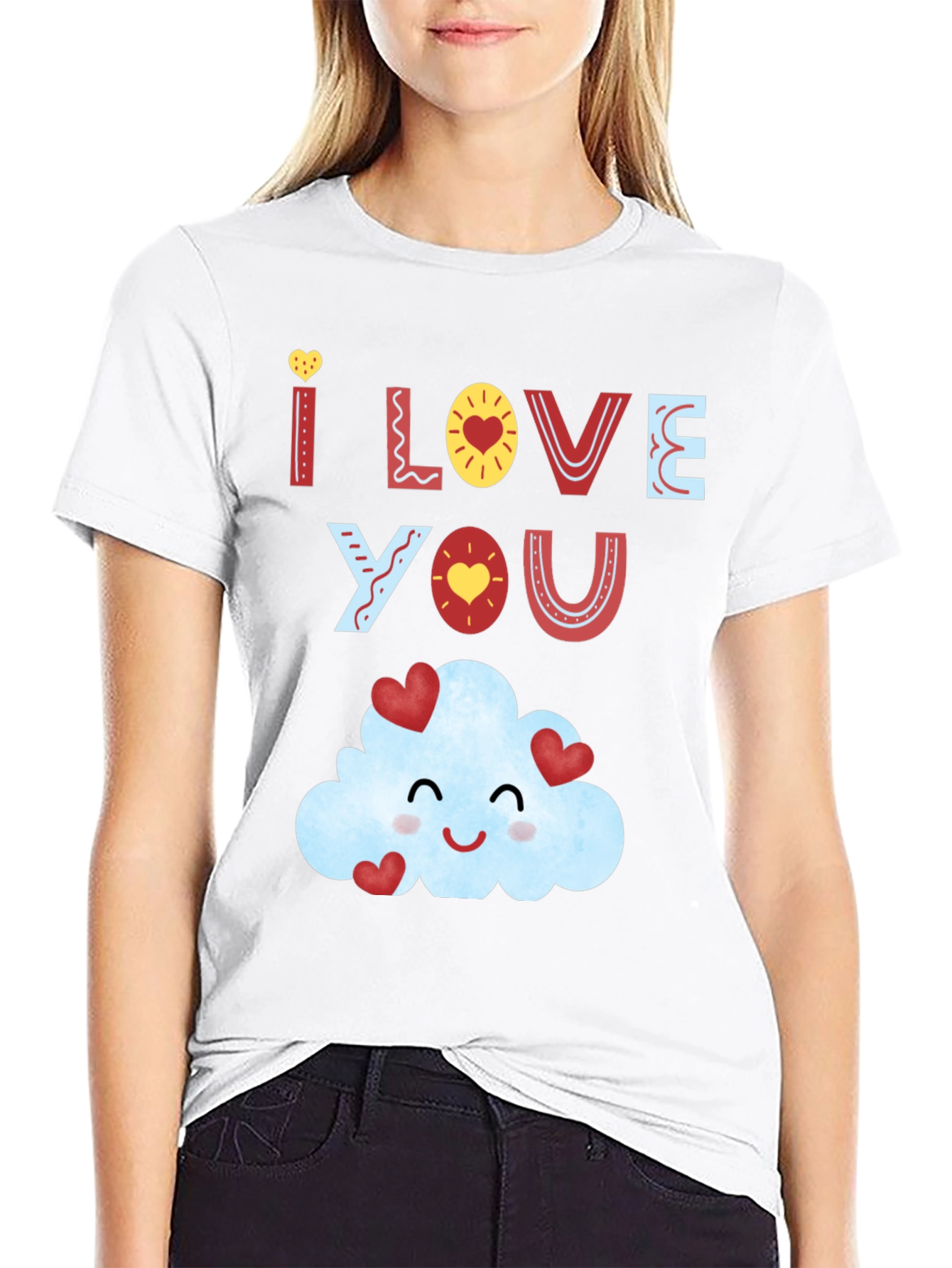 I Love You Cloud T-Shirt - Mens Black Tee